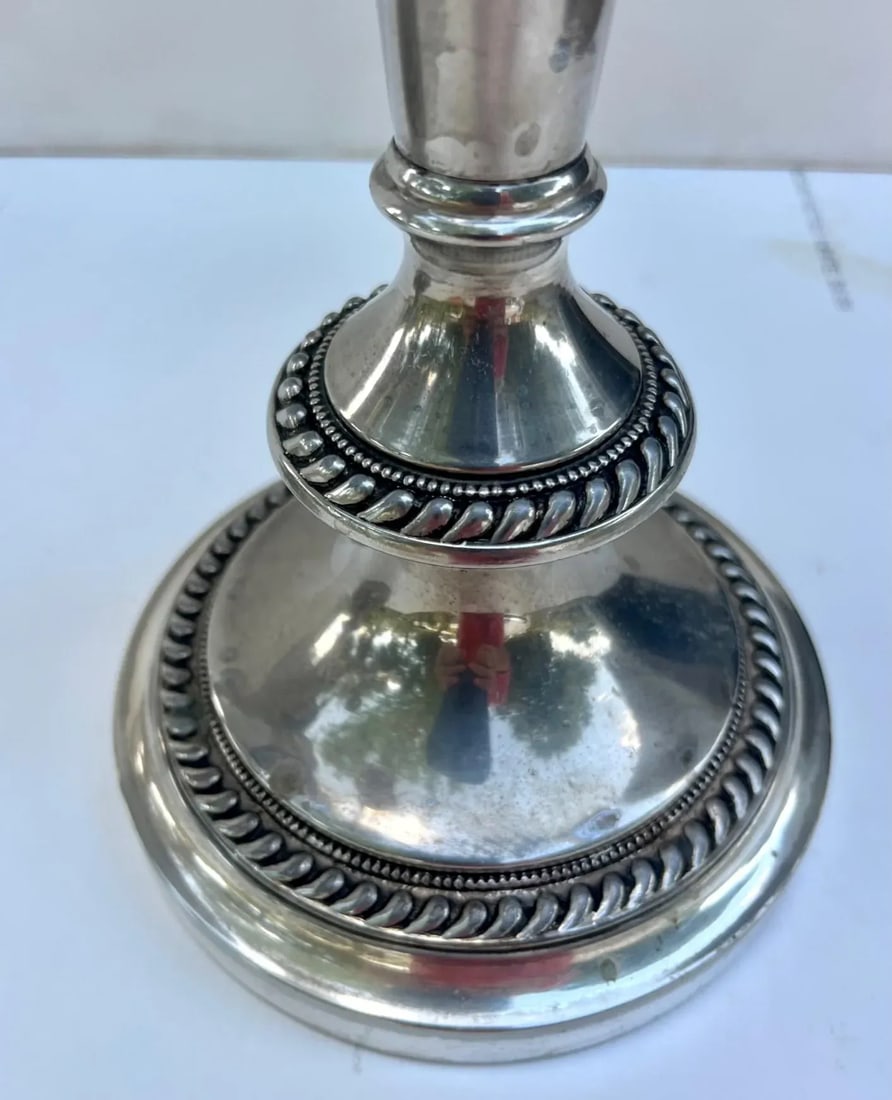 Pair George III Old Sheffield Silver Plated Three Light Candelabras. - 4