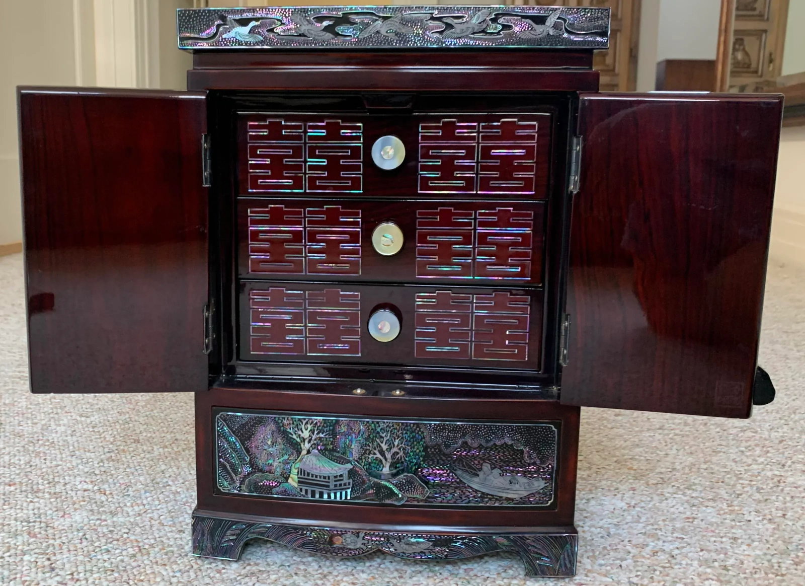 Late 20th Century Vintage Inlaid Korean Jewelry Box - 12