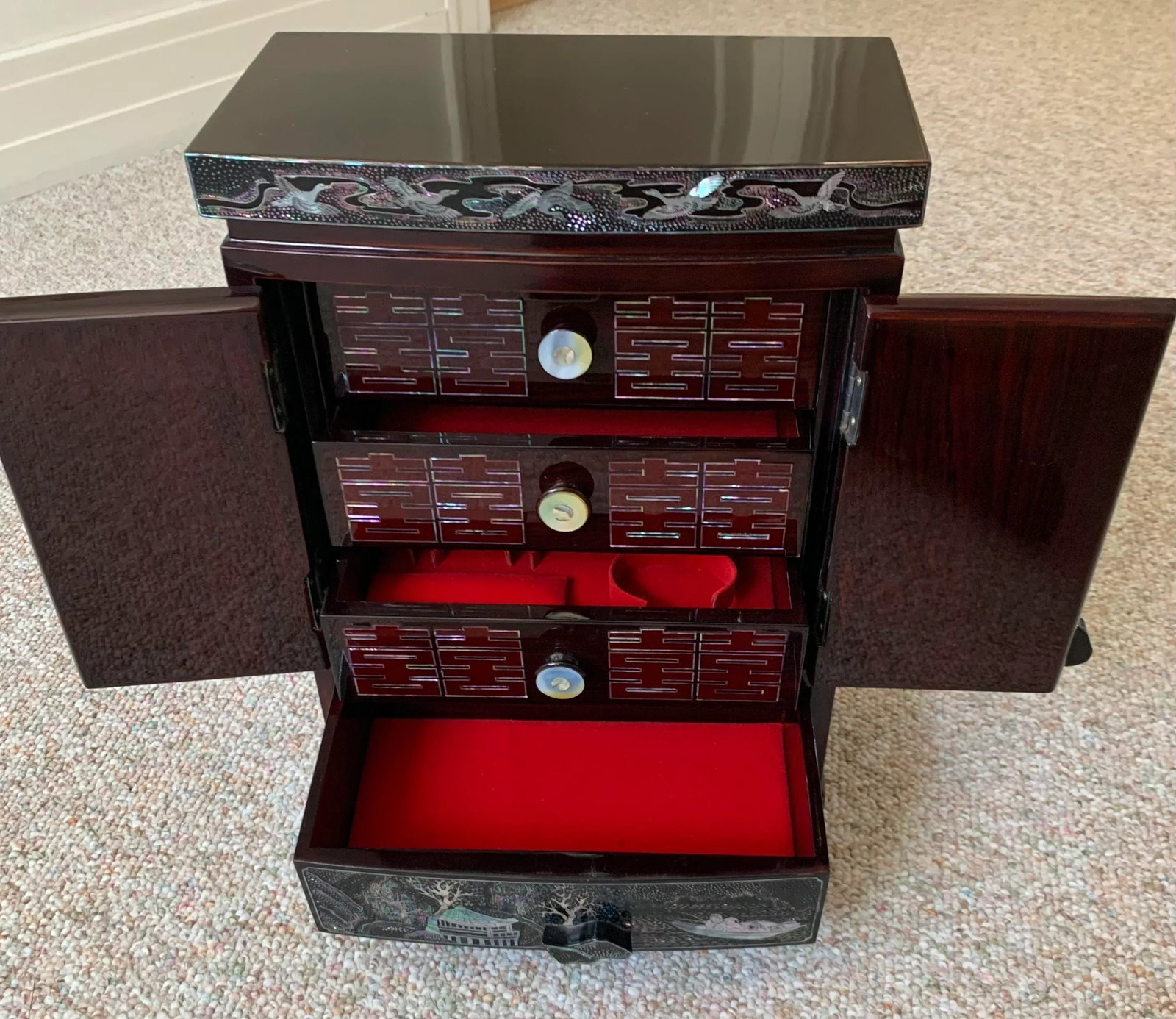 Late 20th Century Vintage Inlaid Korean Jewelry Box - 9