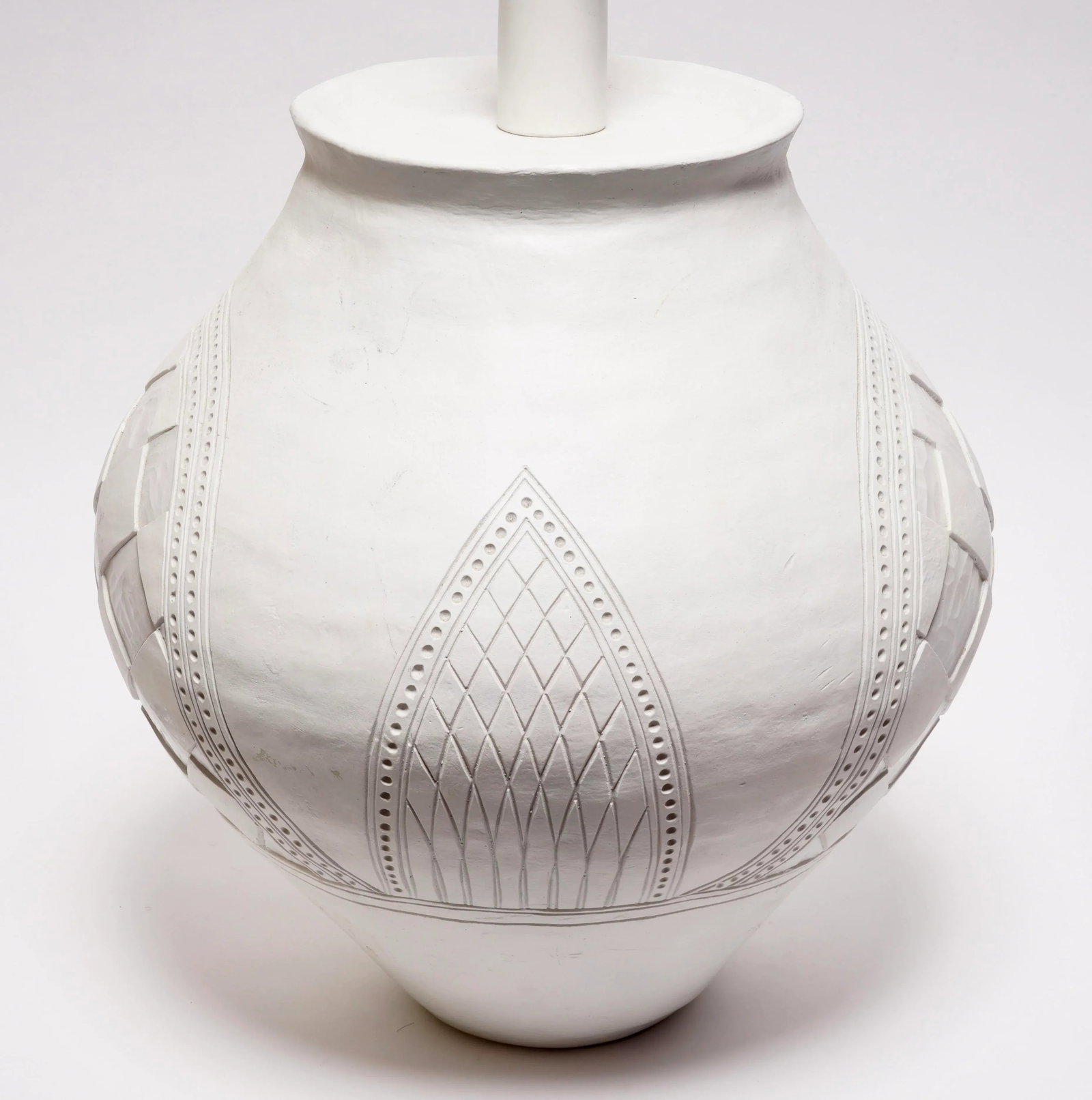 1980s Ceramic Tribal Design Table Lamp by Casual Lamps of California - 4