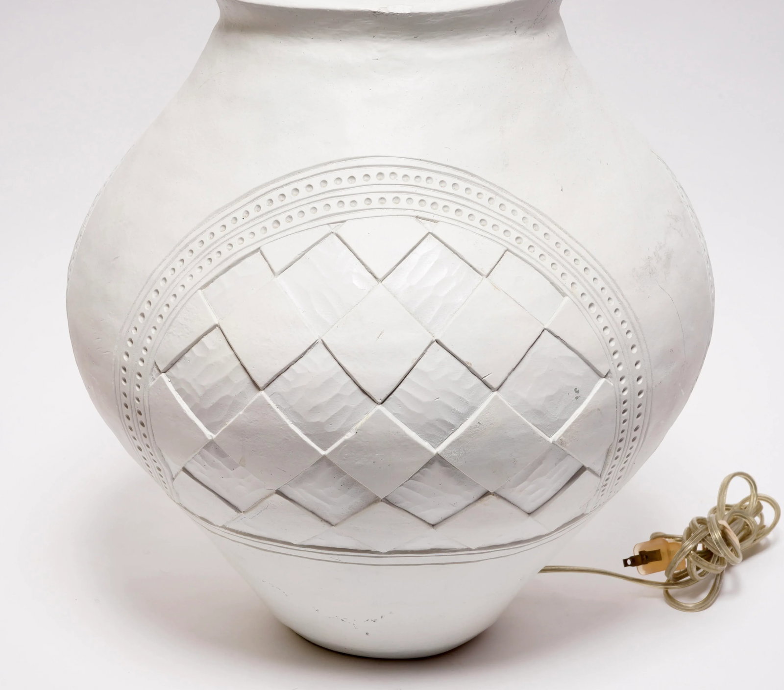 1980s Ceramic Tribal Design Table Lamp by Casual Lamps of California - 5