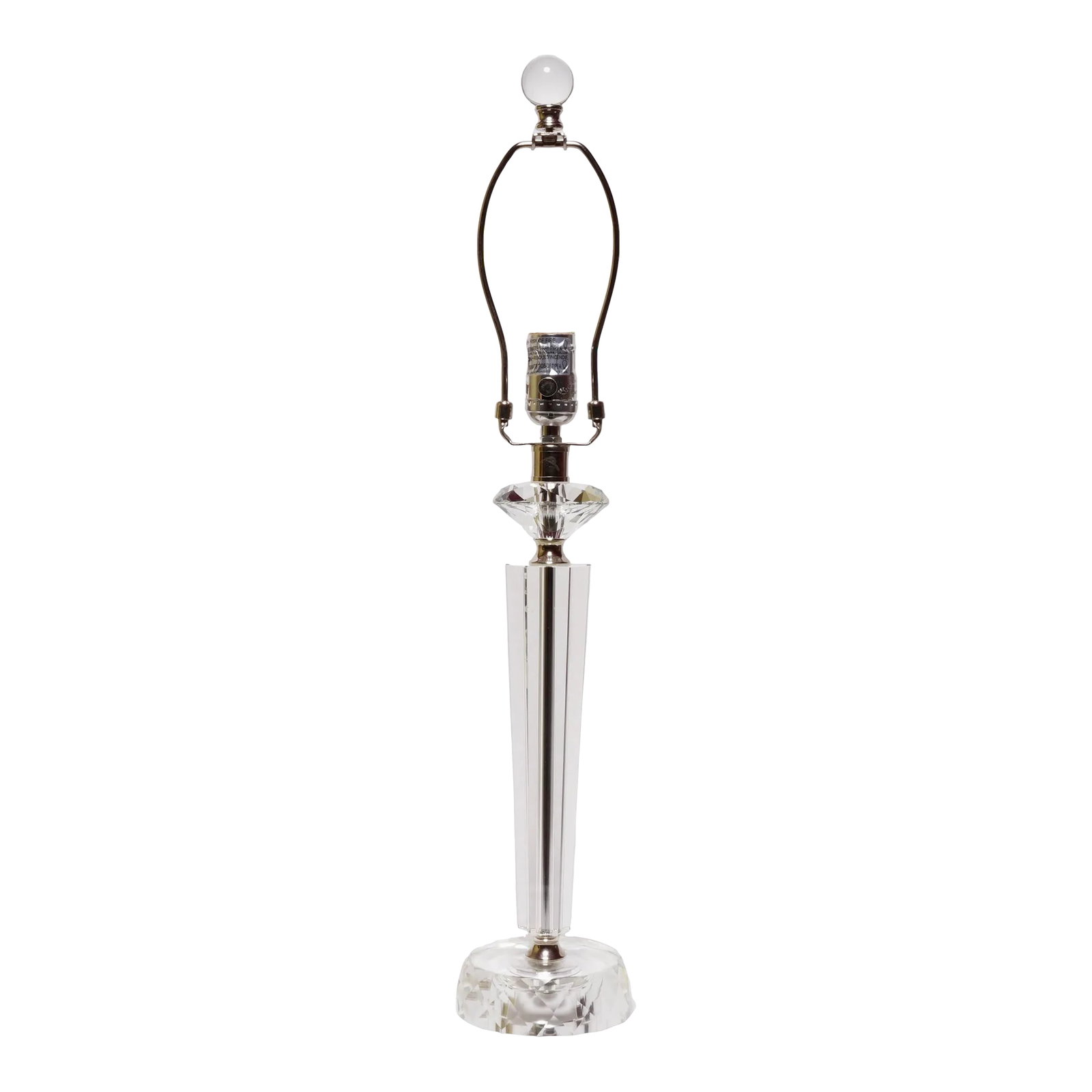 1980s Hollywood Regency Lucite Table Lamp: Hollywood Regency Lucite Table Lamp. Perfect working lamp for an end table or a desk. This lamp is in working order just needs a shade. Condition: Alterations: Original Condition Unaltered Imperfectio