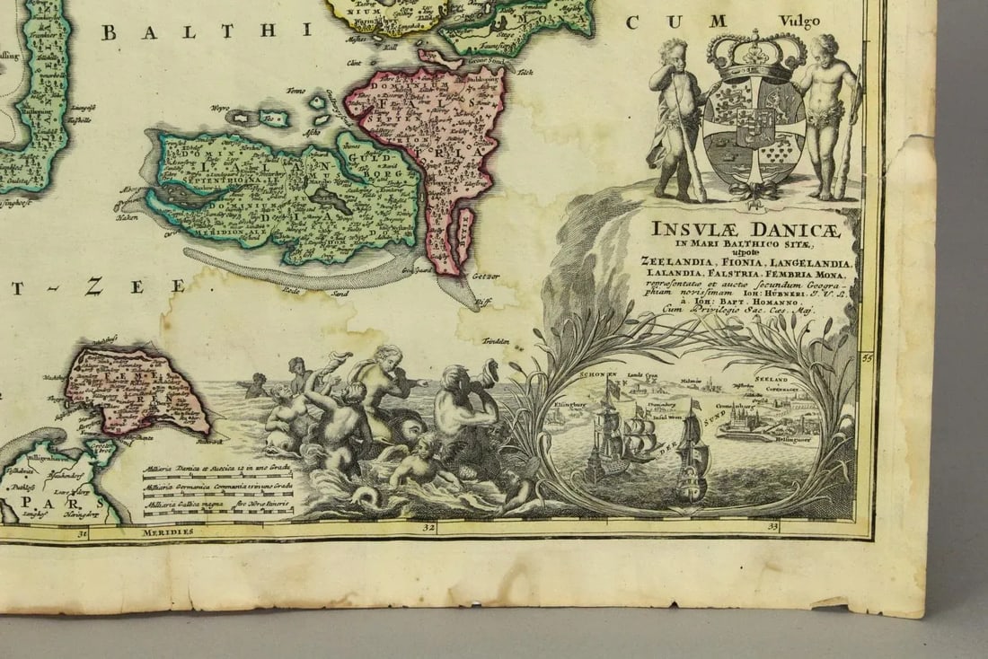 Johann Baptist Homann (1664-1724, Nuremberg) Map of Denmark, C. 1715-1730 - 6