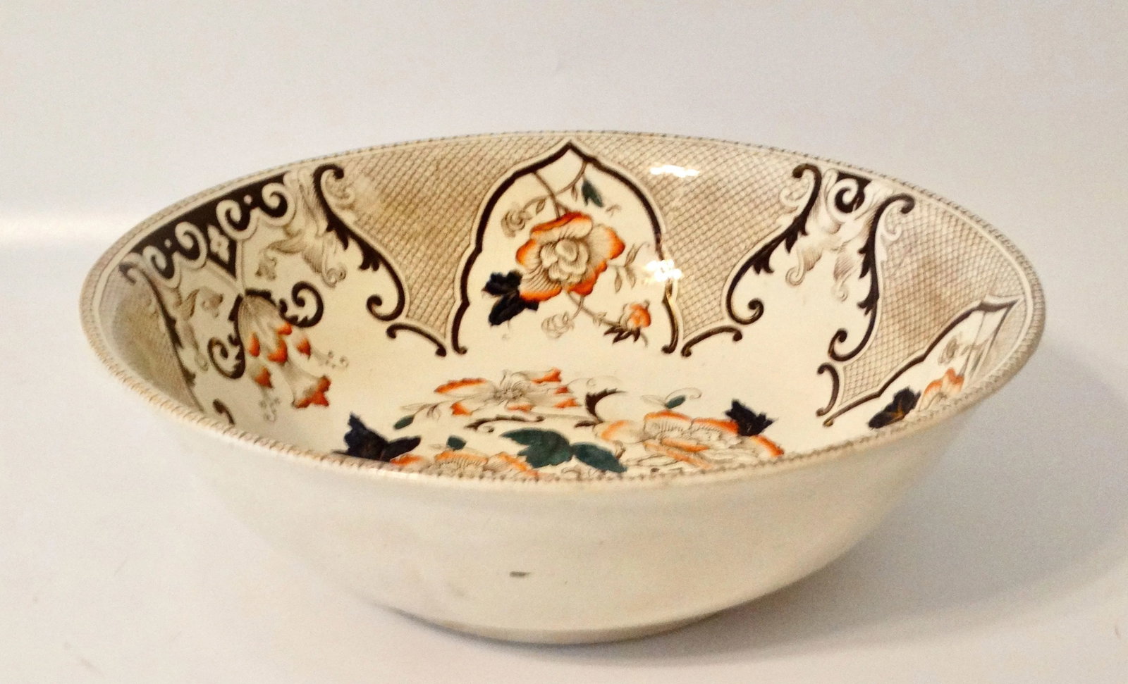 19th-Century English Imari Style Bowl 14.75" Diameter - 2