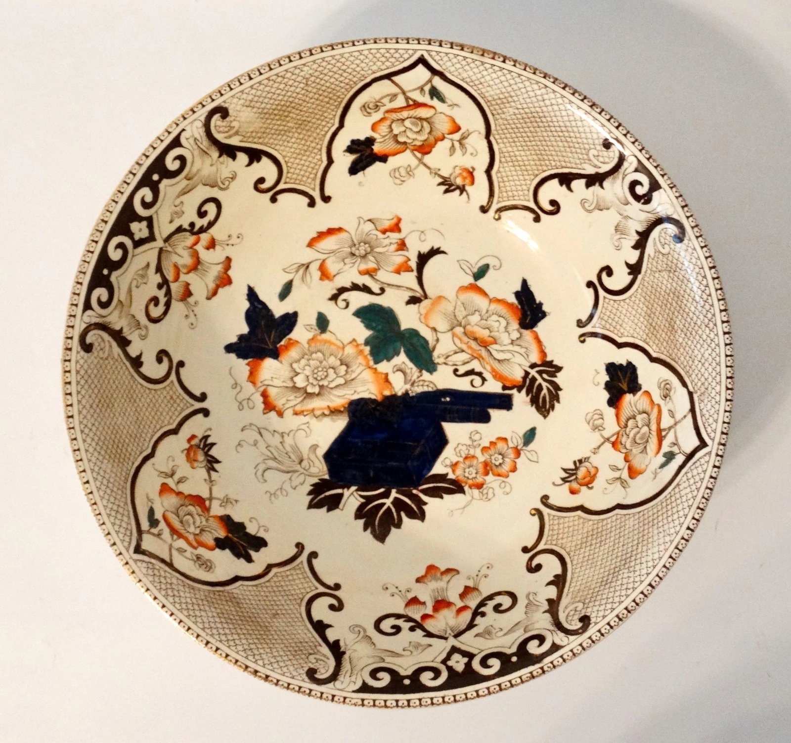 19th-Century English Imari Style Bowl 14.75" Diameter - 3