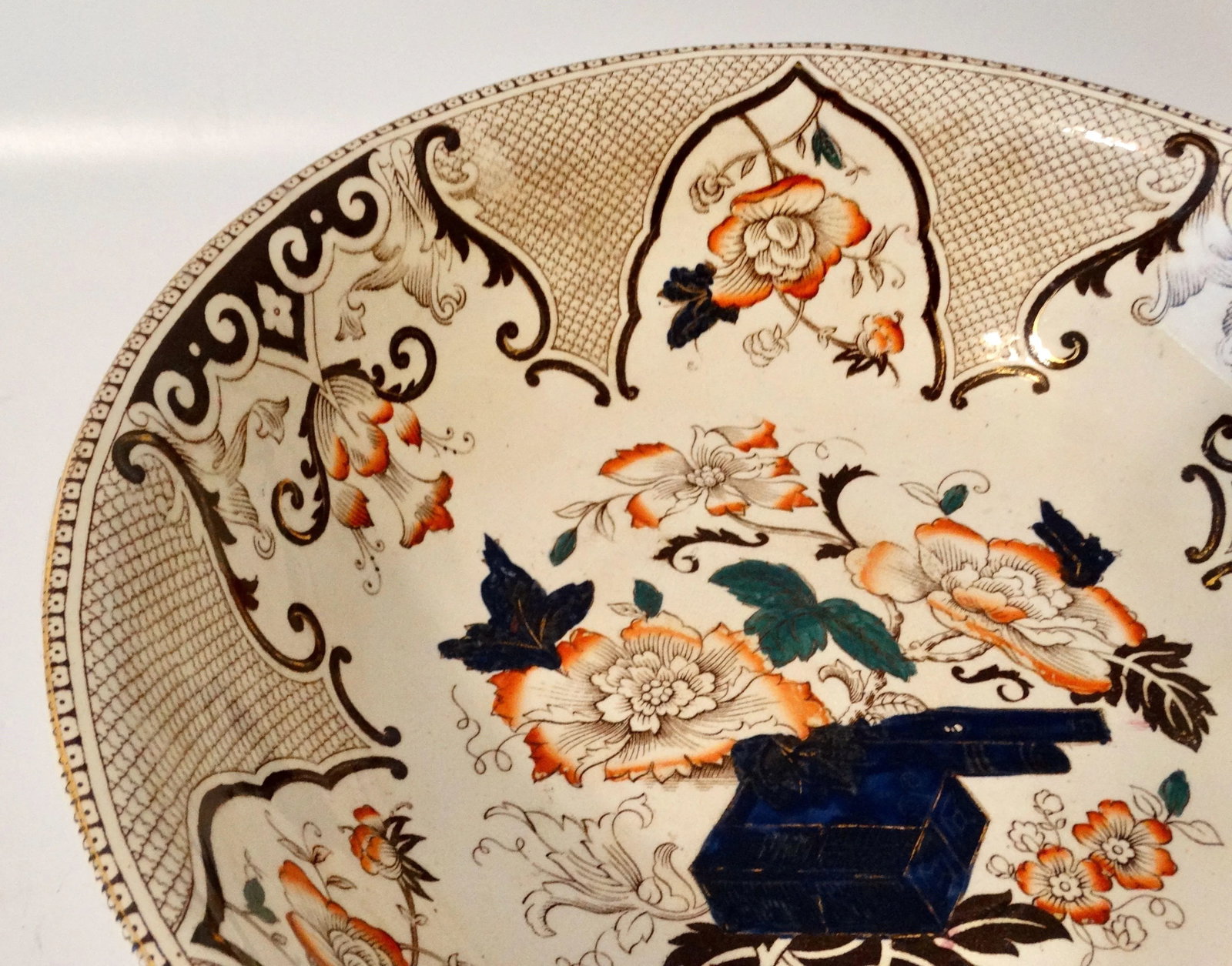 19th-Century English Imari Style Bowl 14.75" Diameter - 6