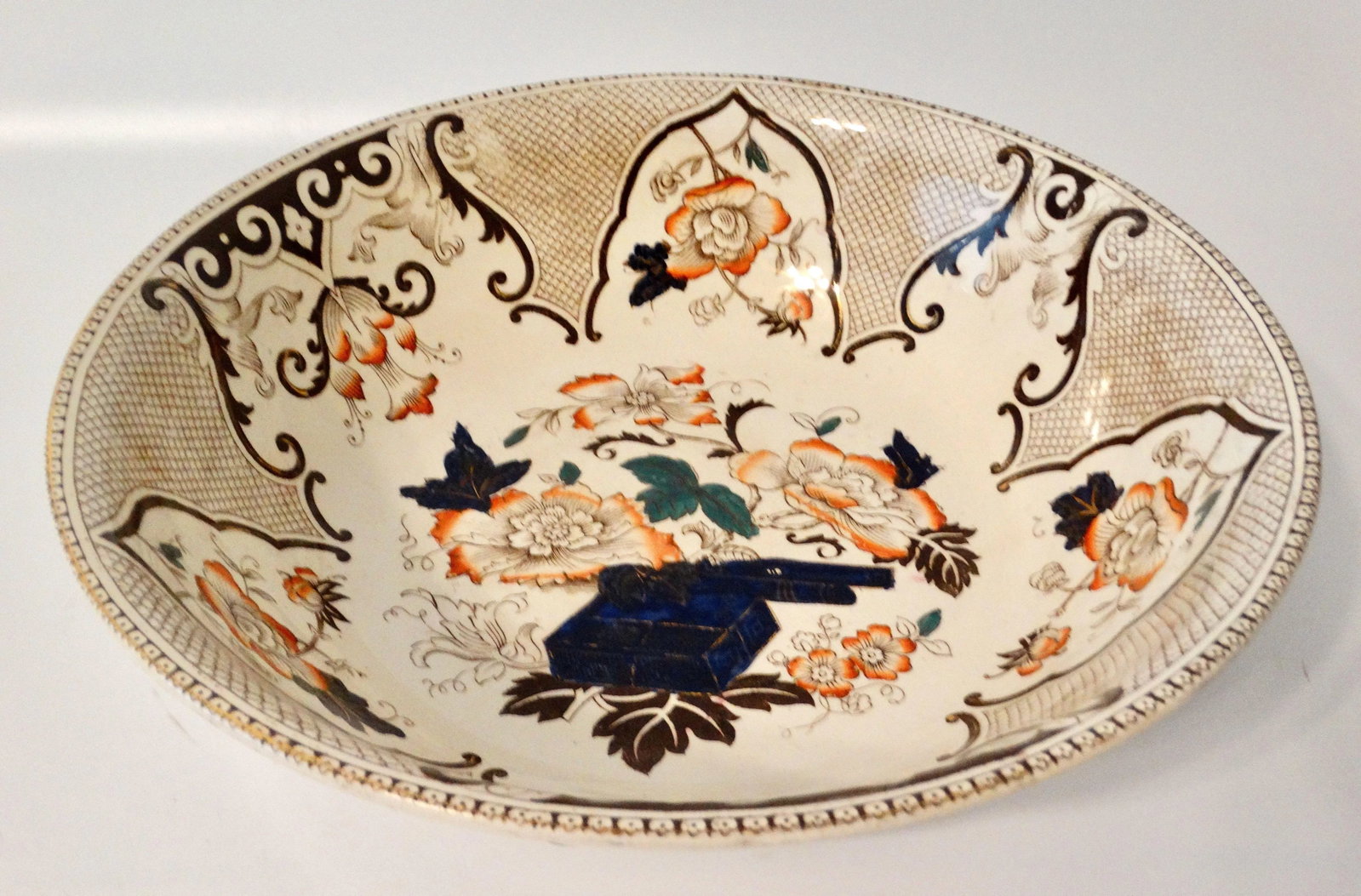 19th-Century English Imari Style Bowl 14.75" Diameter - 9