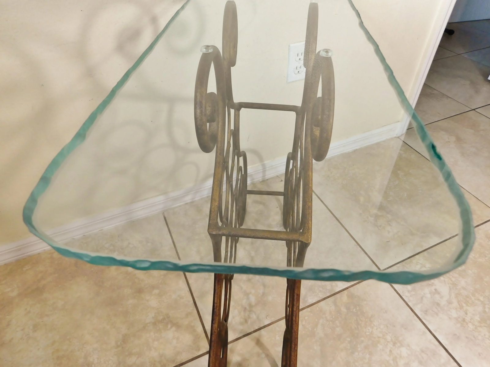 Vintage Italian Gold Scrollwork Wrought Iron Wine Rack Bottle Holder Bar Accent Table Ice Sculpture - 11