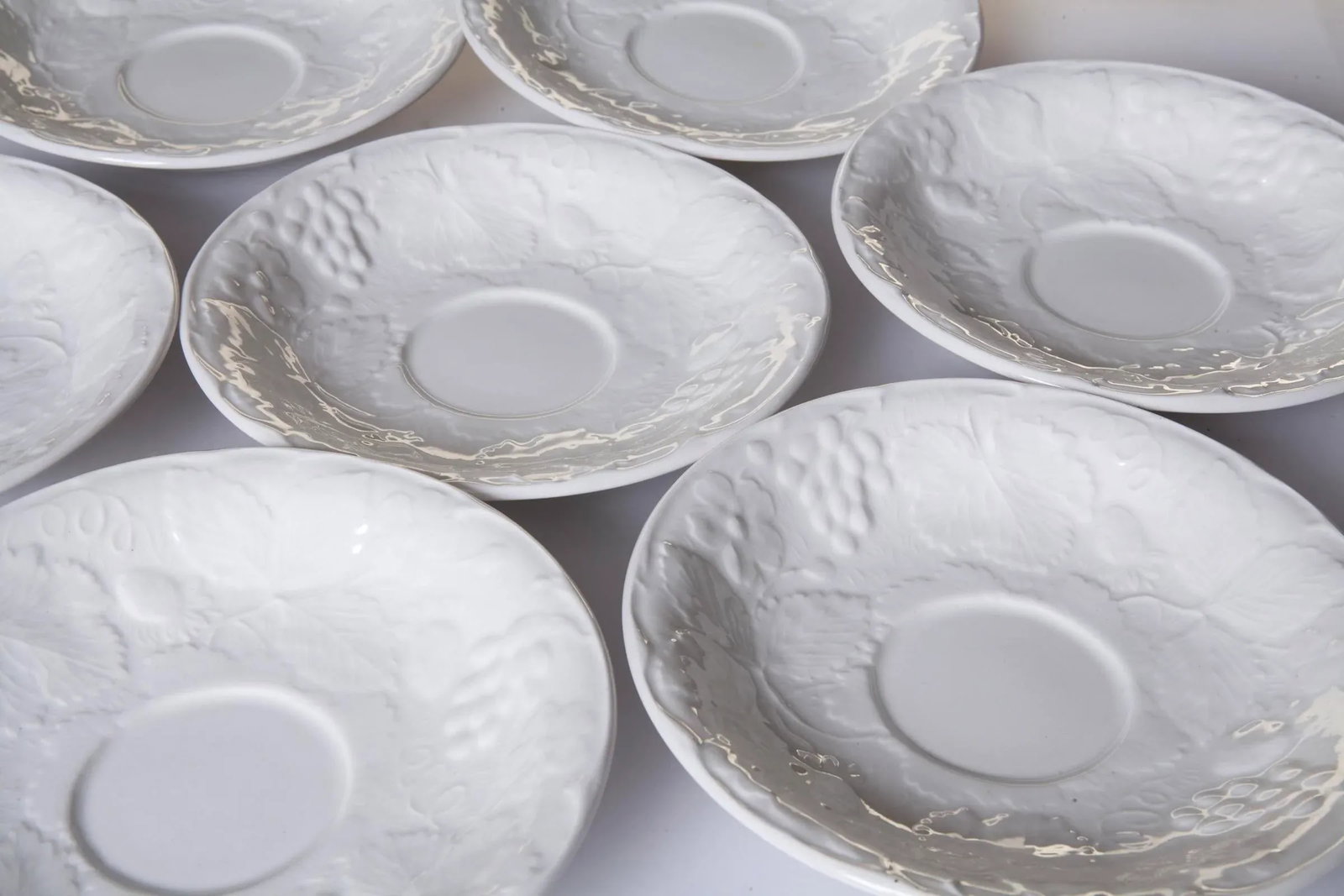 Burgess & Leigh English Ironstone Footed Teacups & Saucers Set/9 - 5