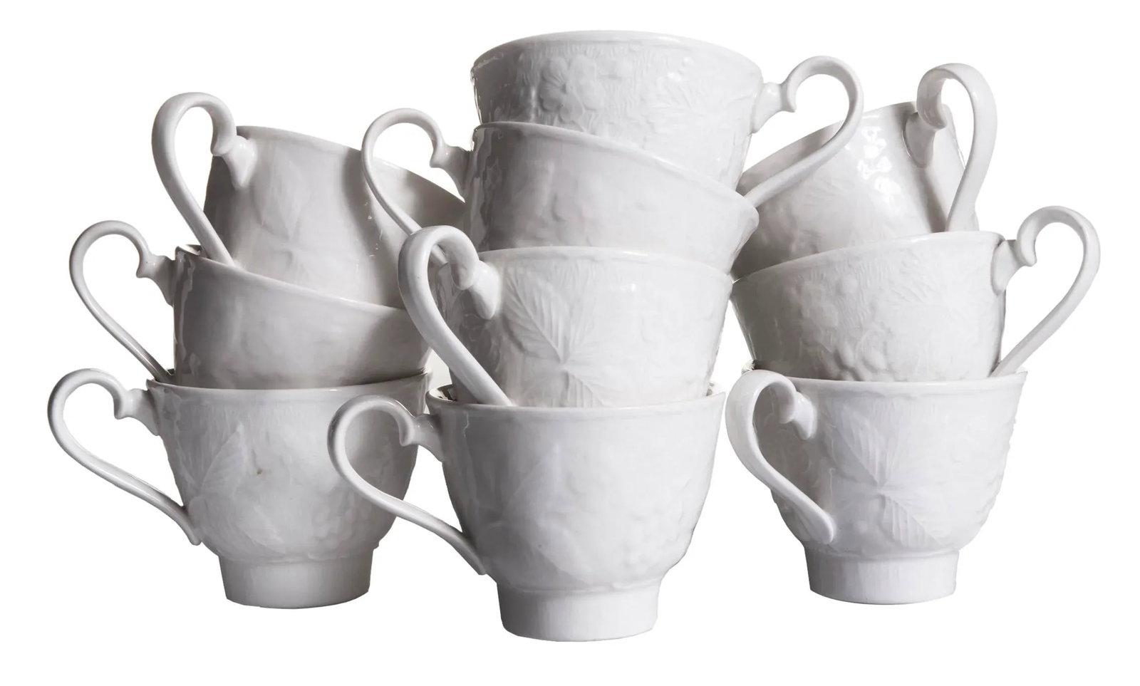 Burgess & Leigh English Ironstone Footed Teacups & Saucers Set/9 - 7
