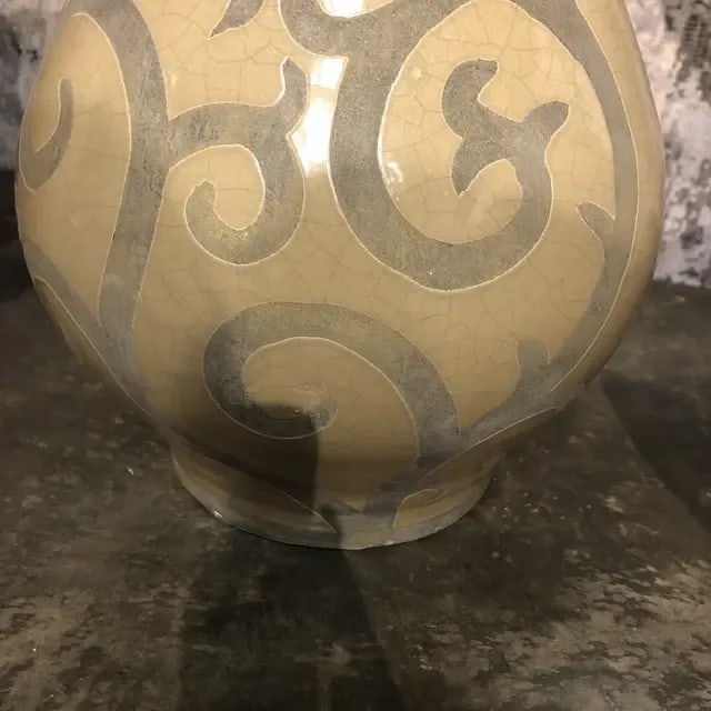 1990s Vintage Ceramic Table Lamp With Drum Shade - 6