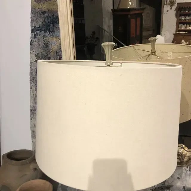 1990s Vintage Ceramic Table Lamp With Drum Shade - 8