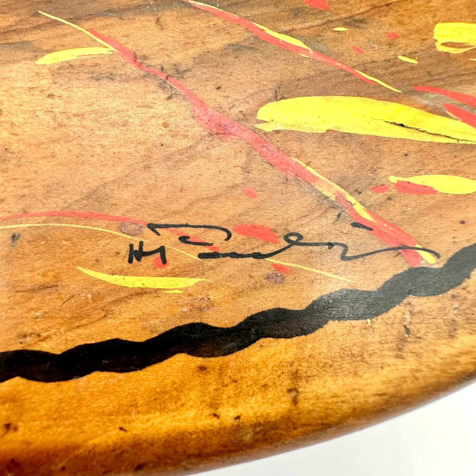 Late 1800s Antique Hand Painted Hunt Scene Signed Wooden Box - 3