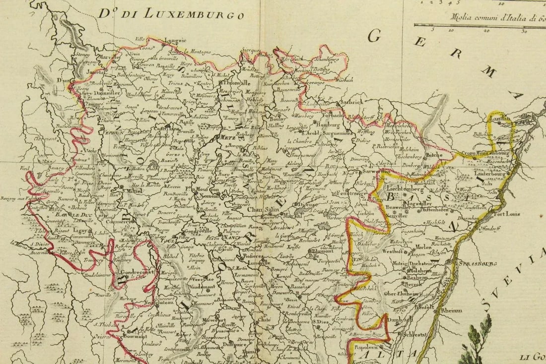 1775 Regional Map Alsace France by Antonio Zatta (1722-1803) Atlante Novissimo - 6