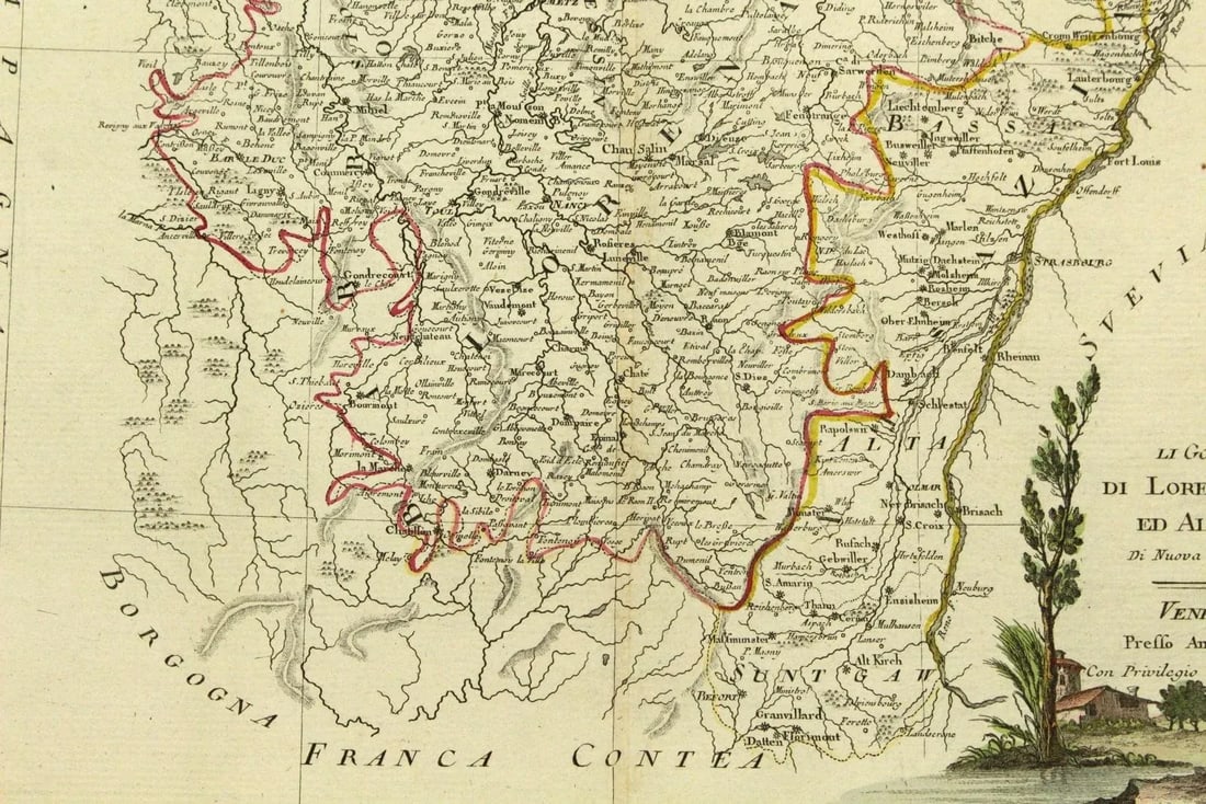1775 Regional Map Alsace France by Antonio Zatta (1722-1803) Atlante Novissimo - 7