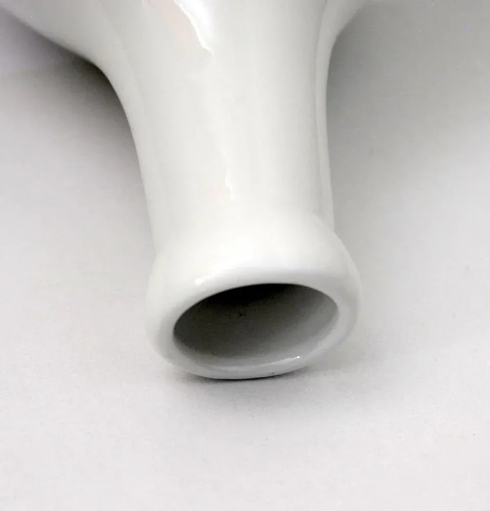 Japanese Bottle Vase Blue White Inscribed and Marked - 6