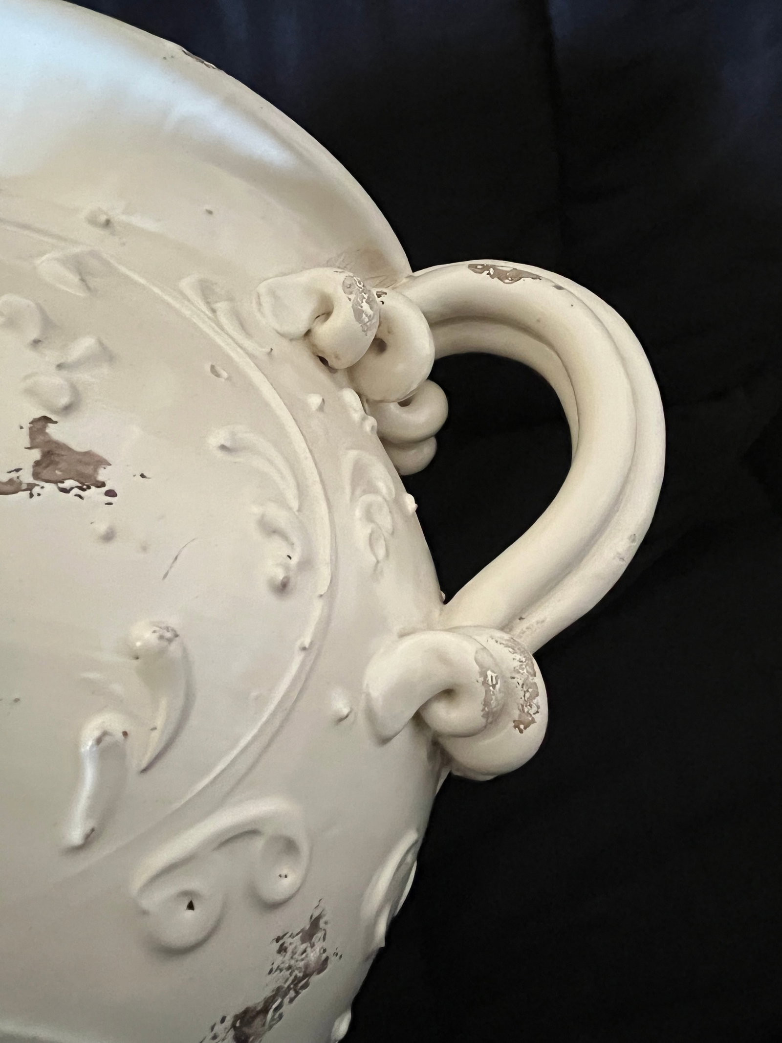 1990s Extra Large Arte Italica Cream Color Rustic Italian Pitcher - 3