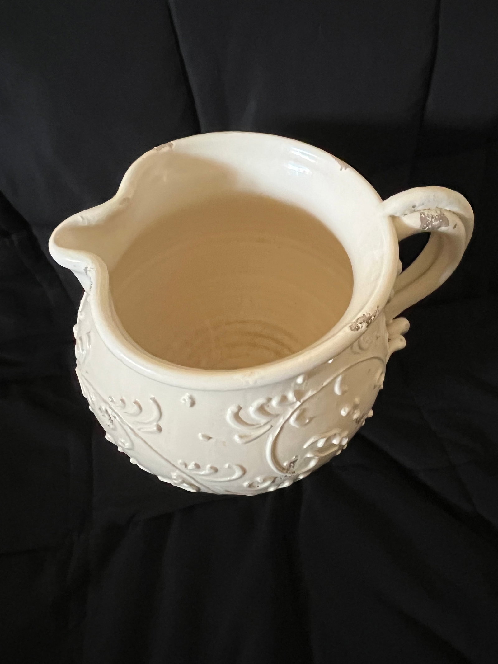 1990s Extra Large Arte Italica Cream Color Rustic Italian Pitcher - 6