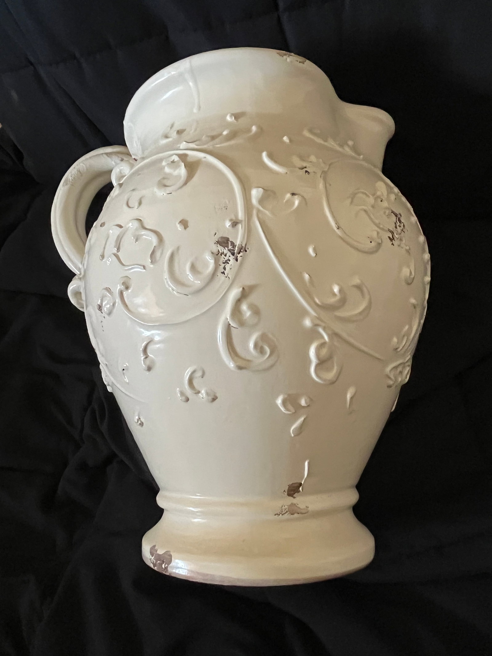 1990s Extra Large Arte Italica Cream Color Rustic Italian Pitcher - 8