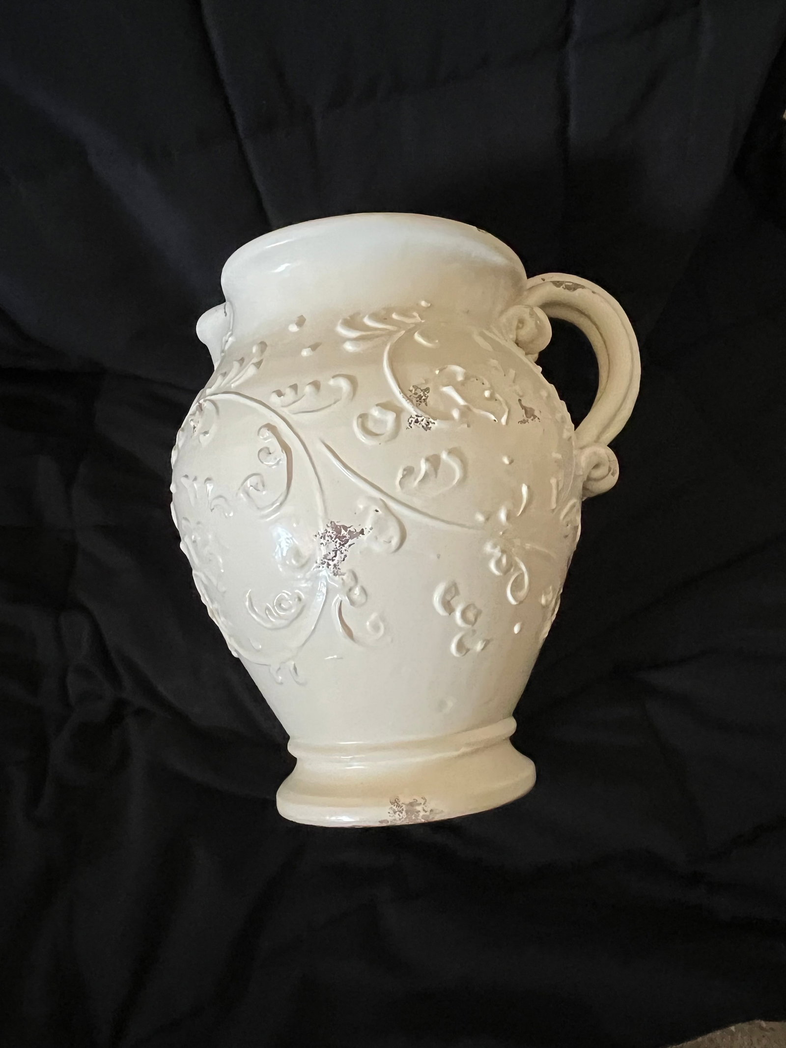 1990s Extra Large Arte Italica Cream Color Rustic Italian Pitcher - 9