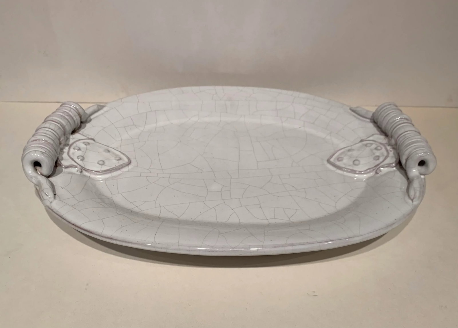 Vintage Italian Crackled Ceramic Platter - 3