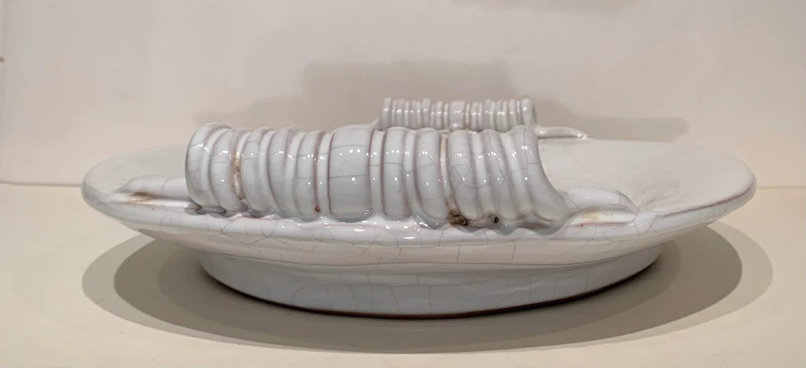 Vintage Italian Crackled Ceramic Platter - 7
