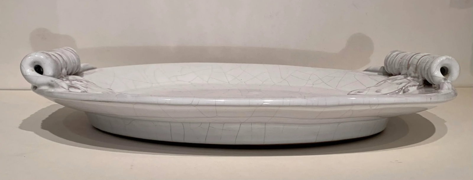 Vintage Italian Crackled Ceramic Platter - 9