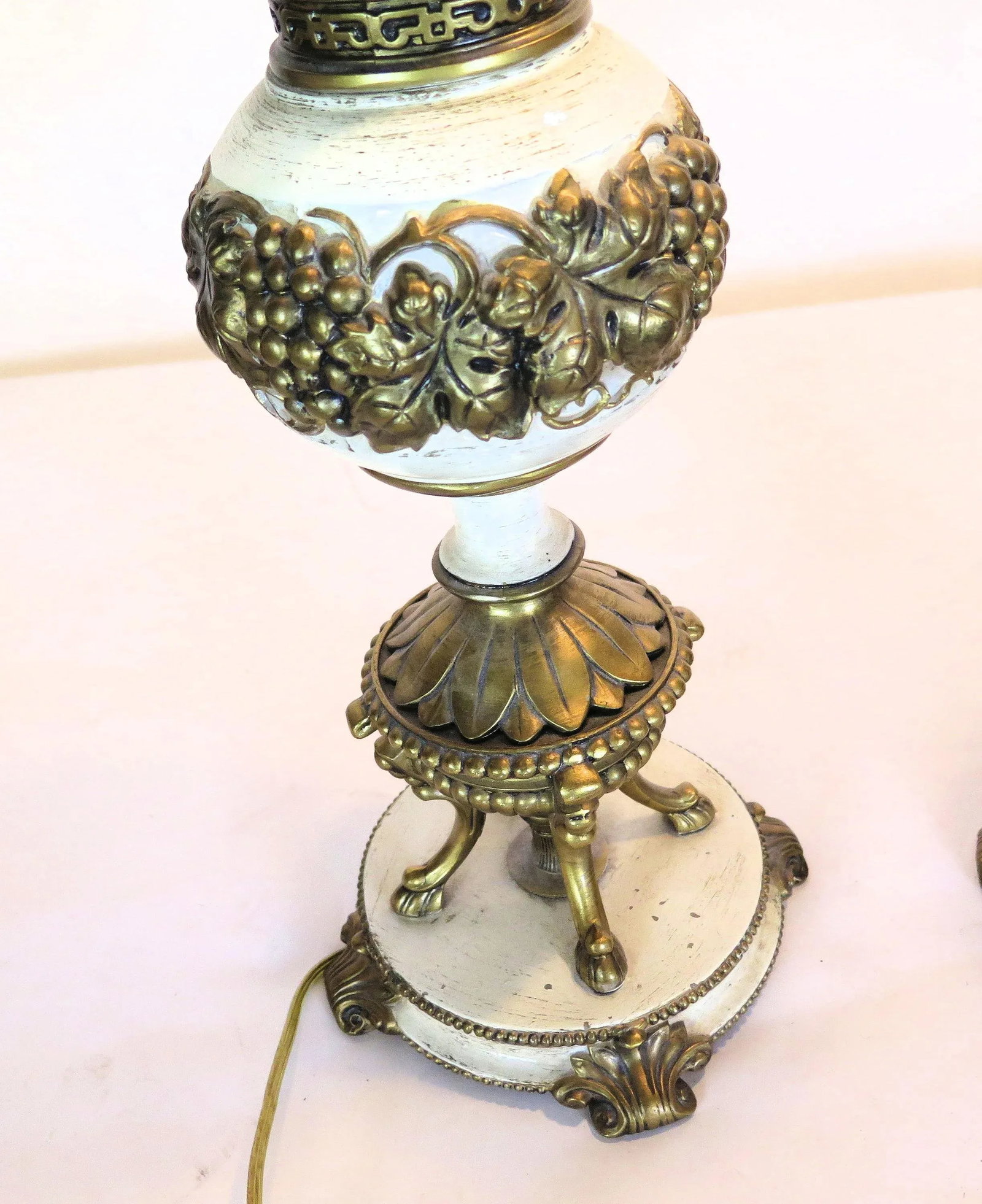 Hollywood Regency Italian Style Brass and Enamel Lamps/A Pair - 4