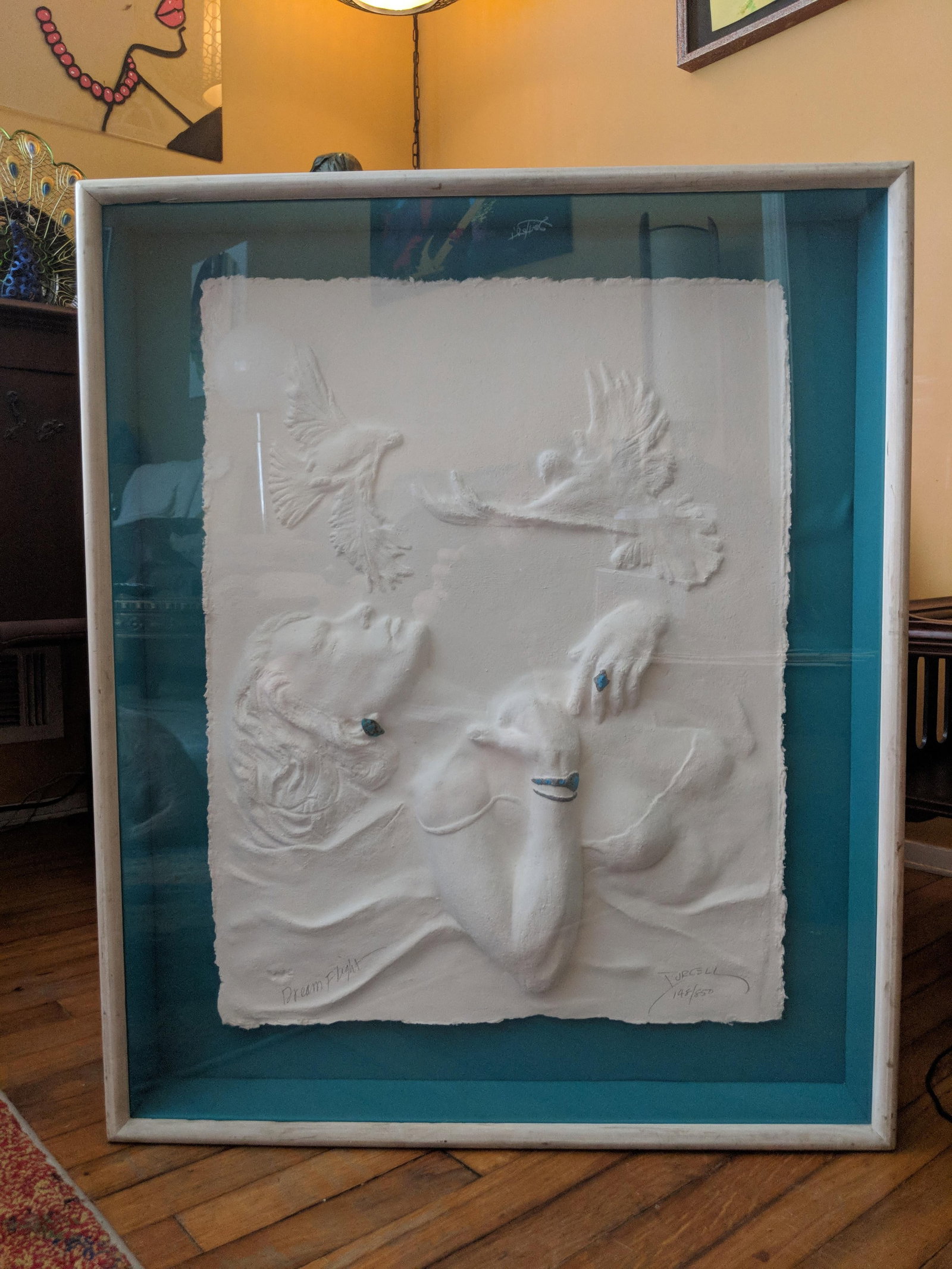 Framed Relief Sculpture by Purcell "Dream Flight" 148/850 Signed - 2