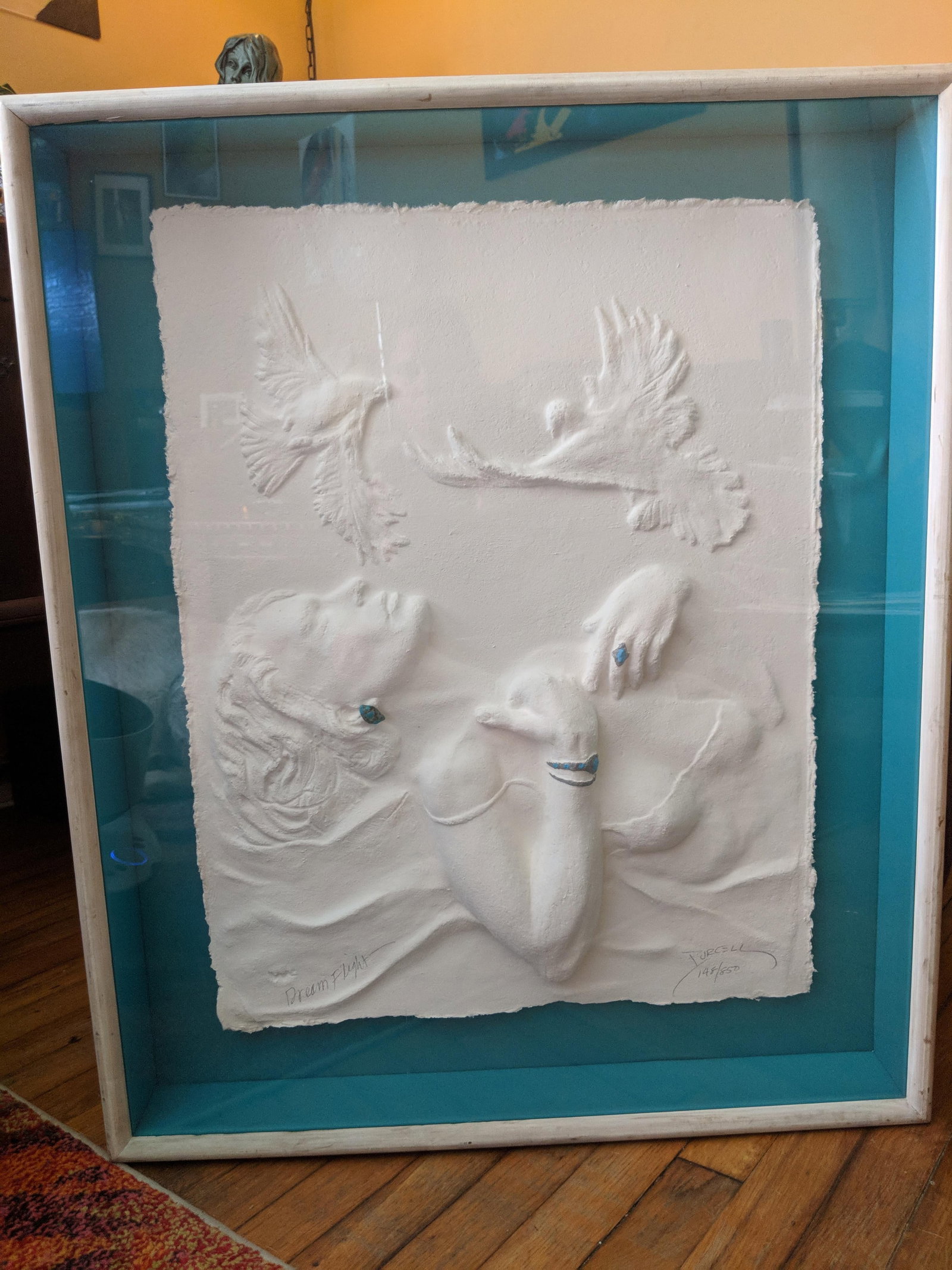 Framed Relief Sculpture by Purcell "Dream Flight" 148/850 Signed - 4