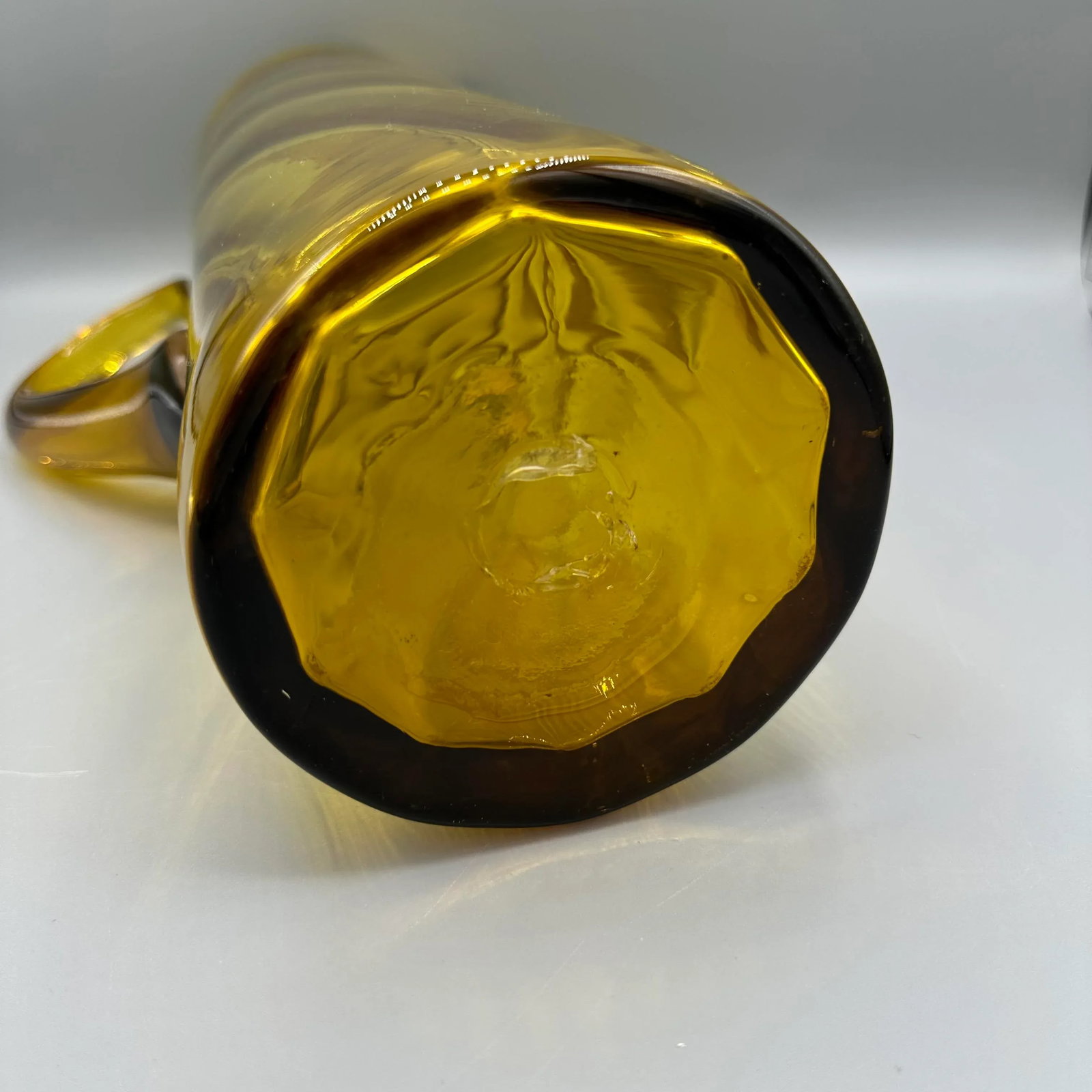 1950's Bischoff Tall Amber Blown Glass Pitcher - 5