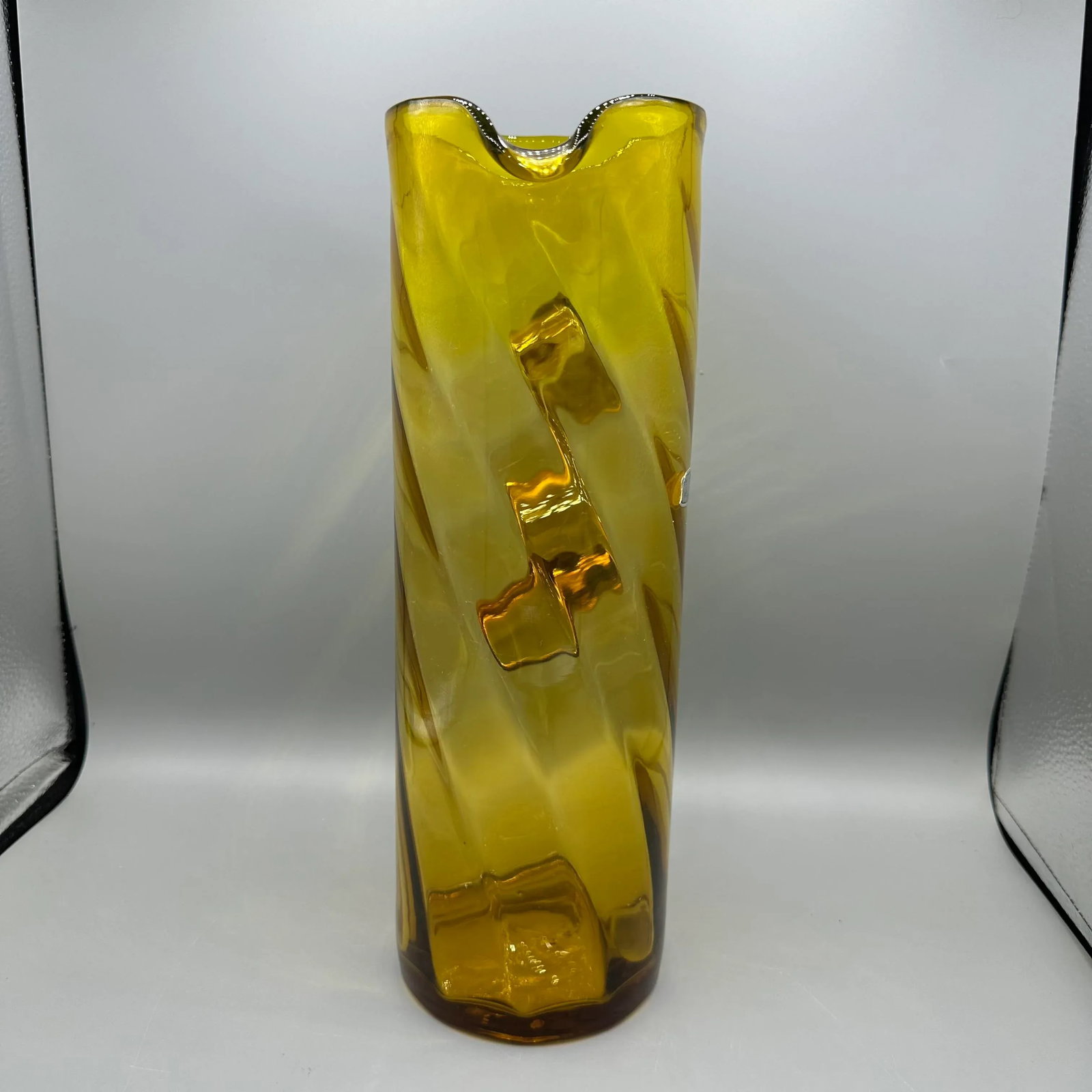 1950's Bischoff Tall Amber Blown Glass Pitcher - 6