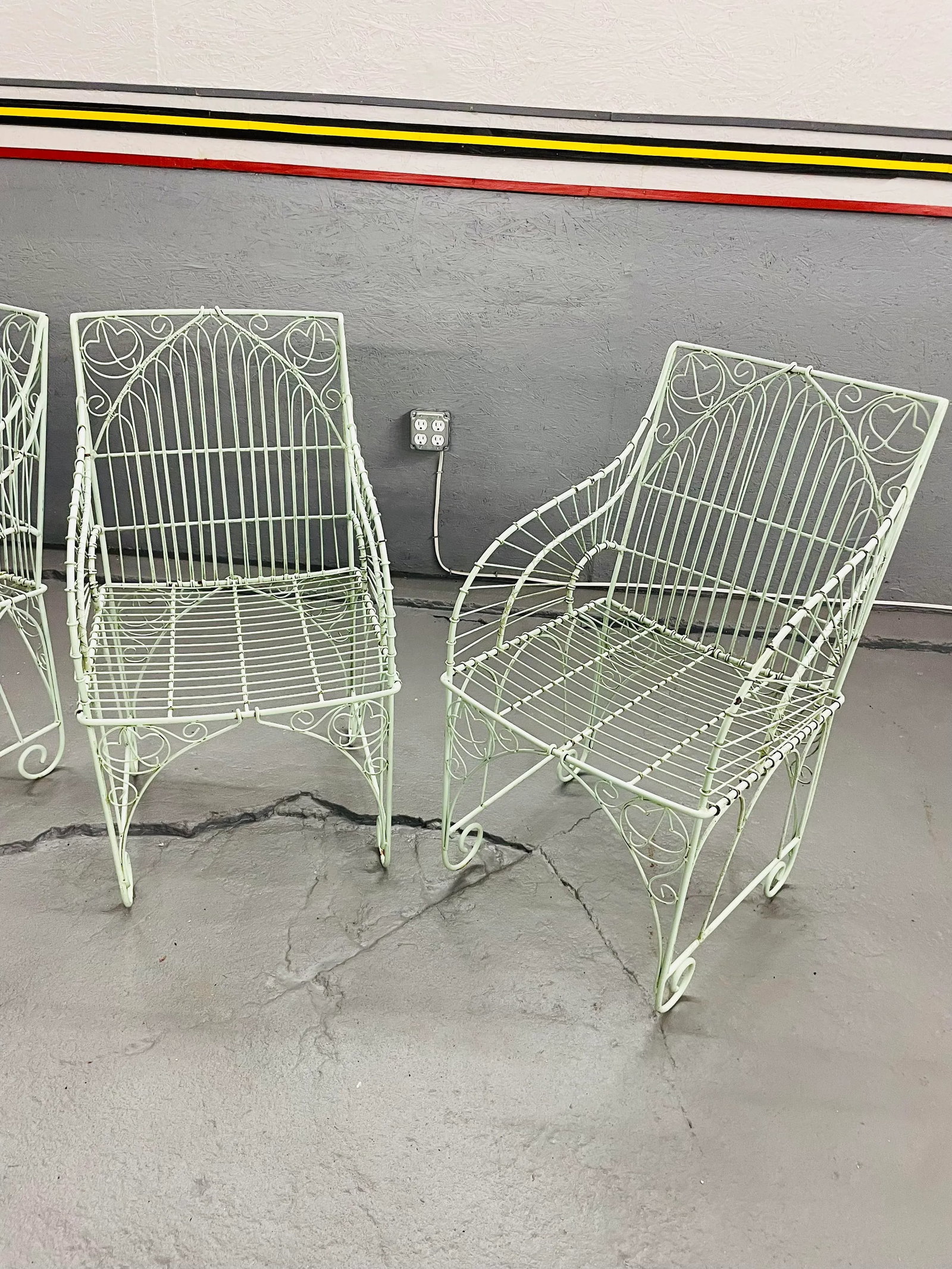 Vintage Wrought Iron Outdoor Patio Chairs - 2