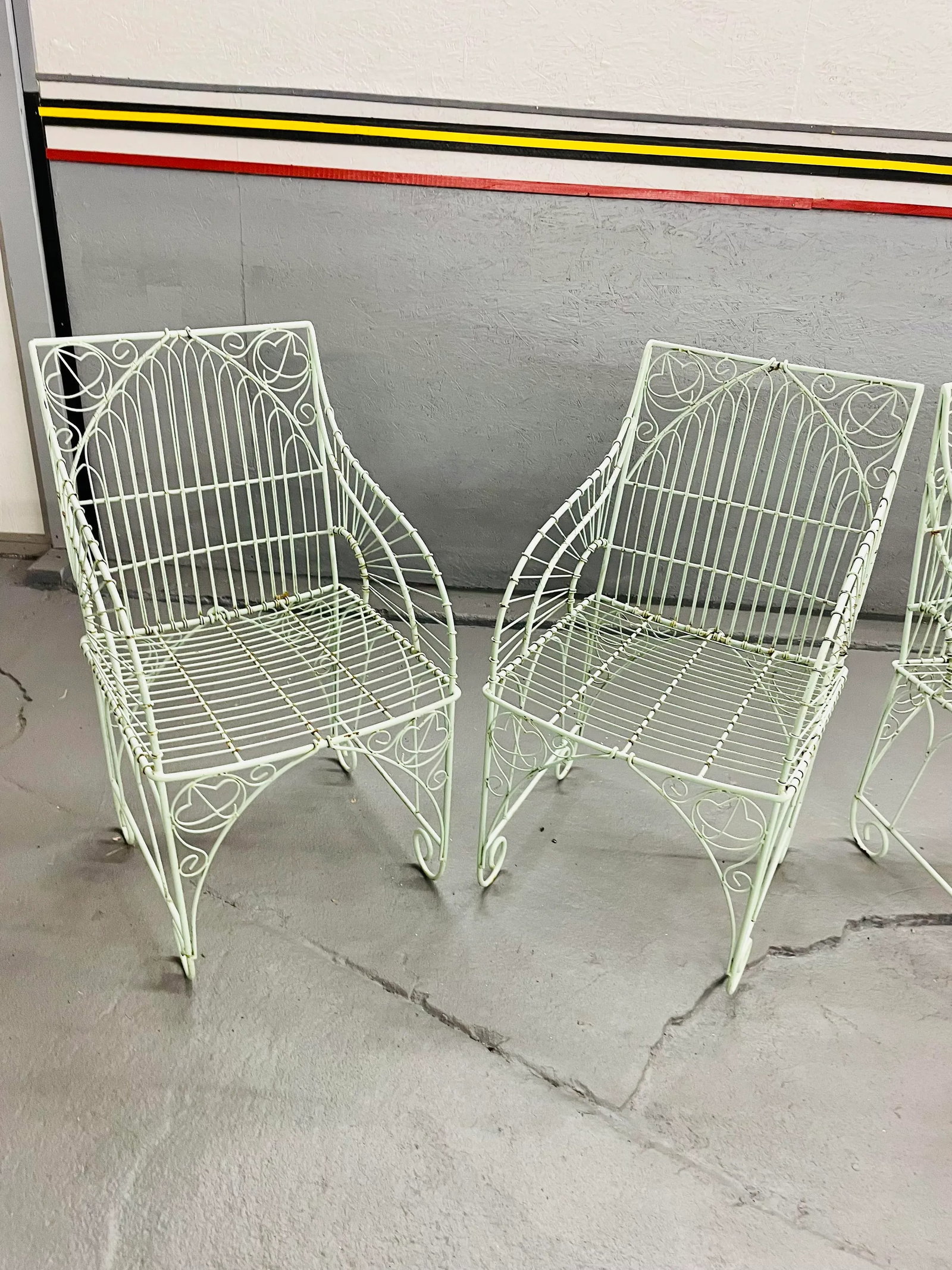 Vintage Wrought Iron Outdoor Patio Chairs - 3