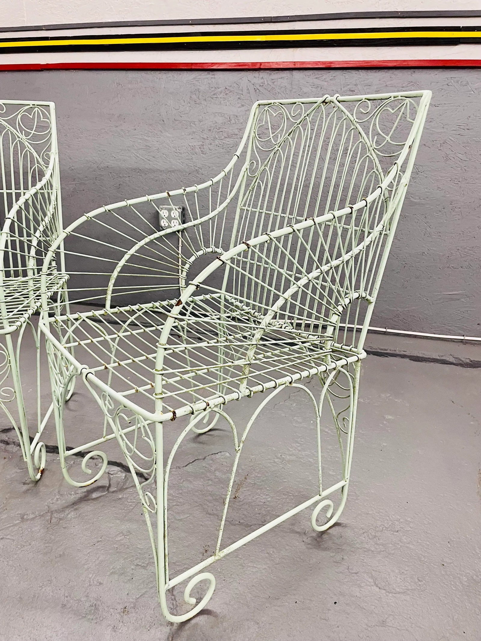 Vintage Wrought Iron Outdoor Patio Chairs - 4