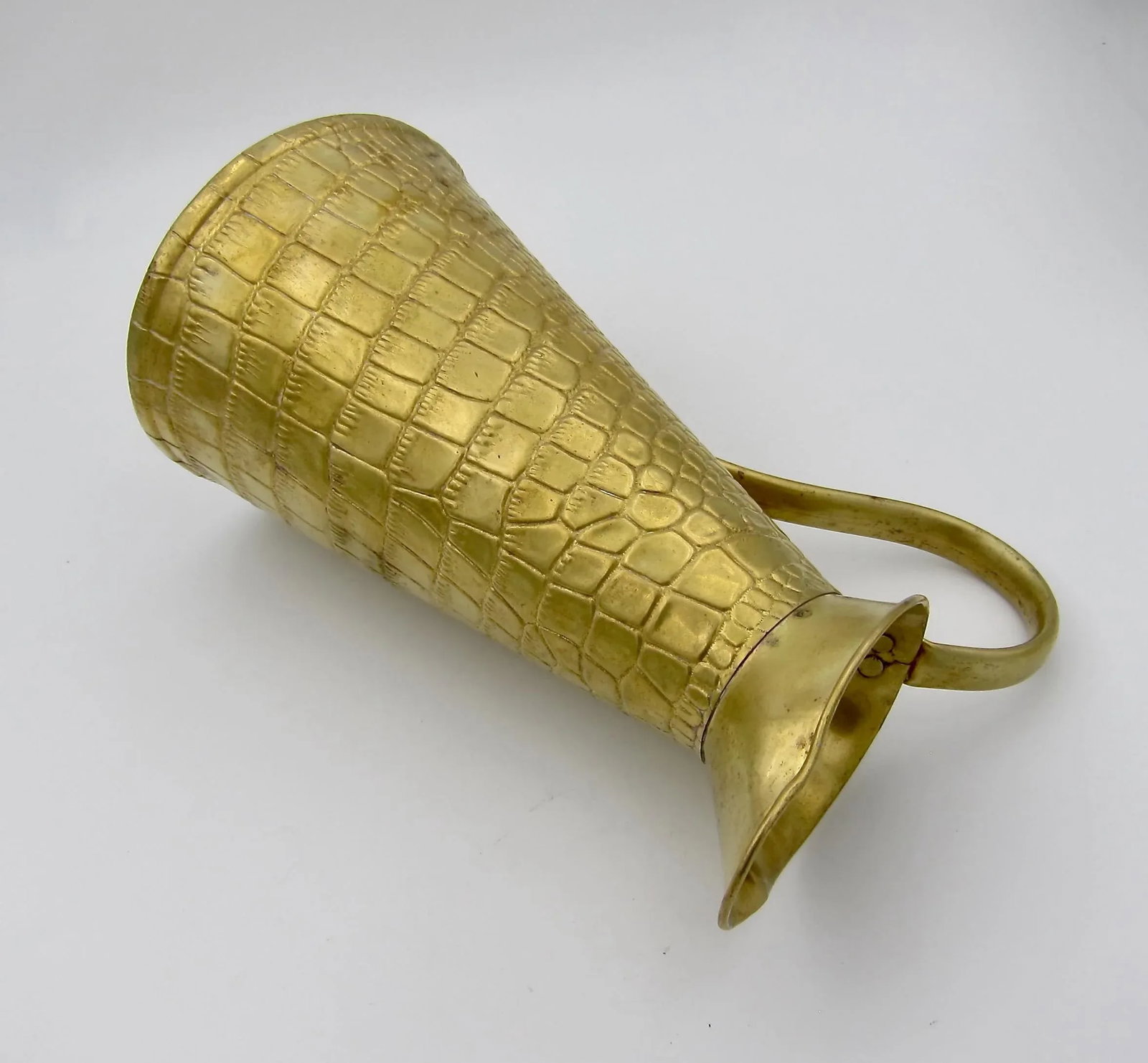 Two English Joseph Sankey Brass Lizard Skin Pitchers Circa 1920s - 4