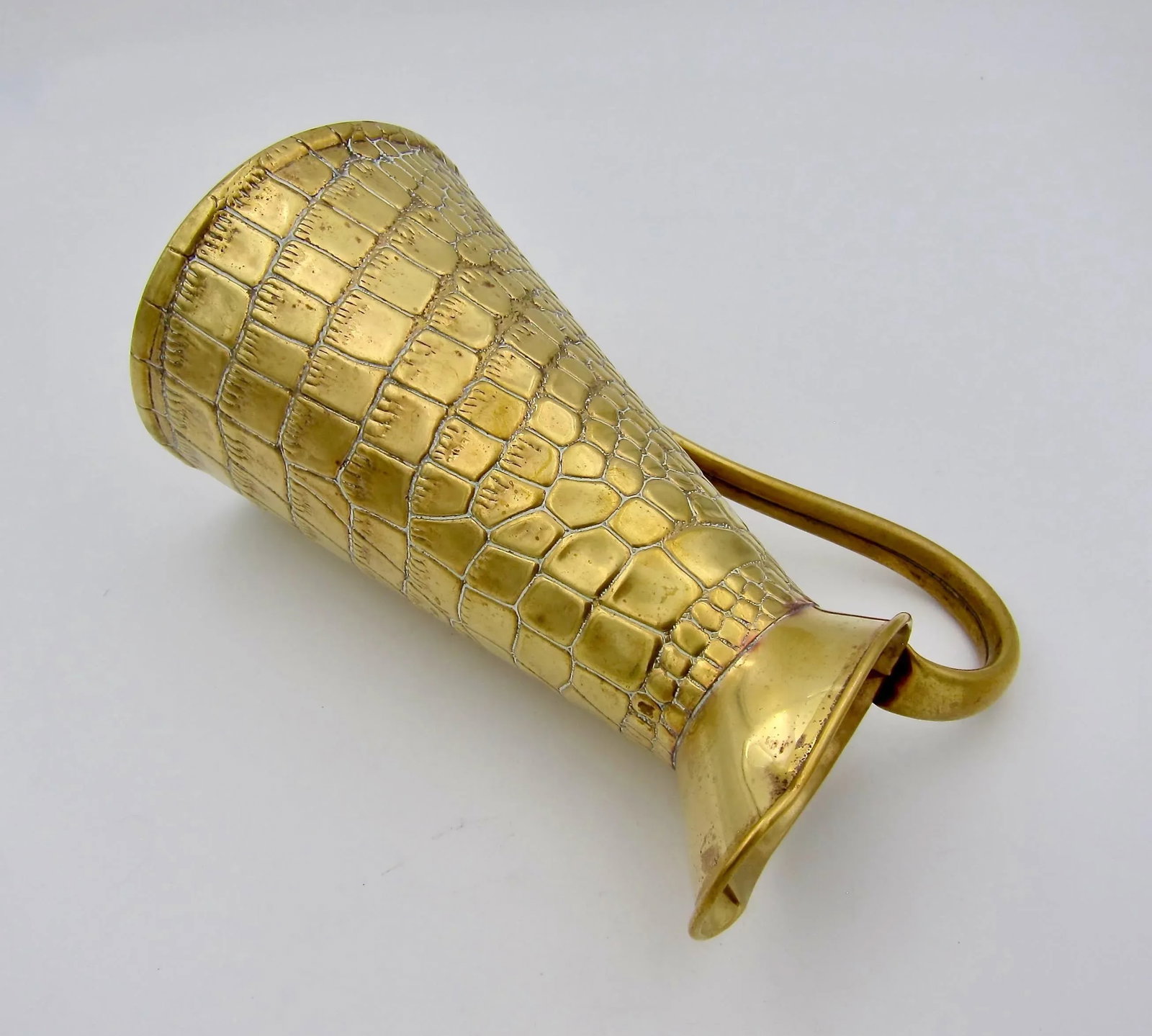 Two English Joseph Sankey Brass Lizard Skin Pitchers Circa 1920s - 5