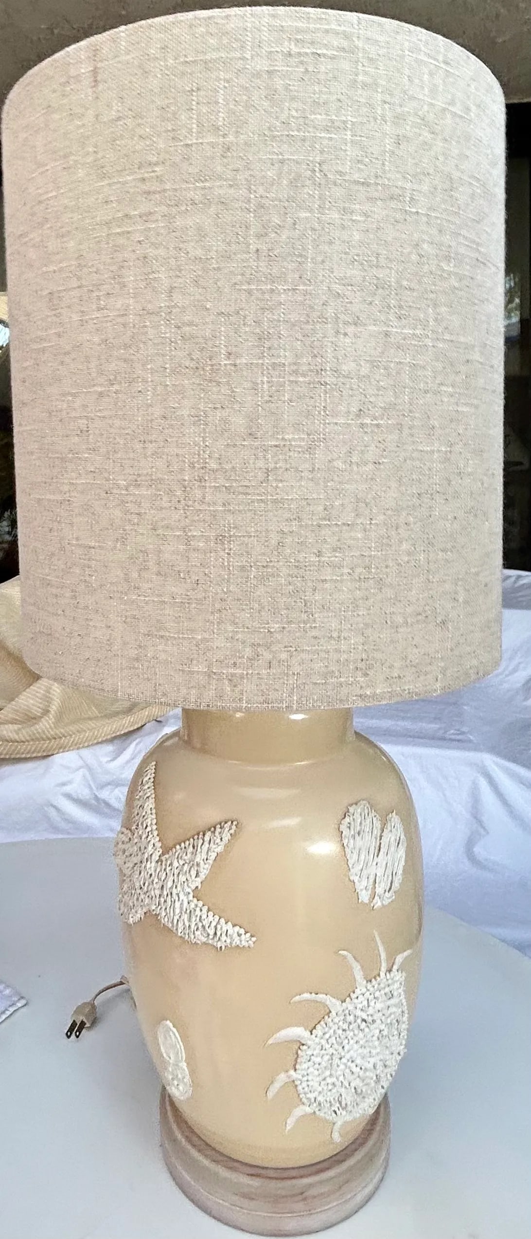 California Coastal Chic Seashell Encrusted Ginger Lamp - 13