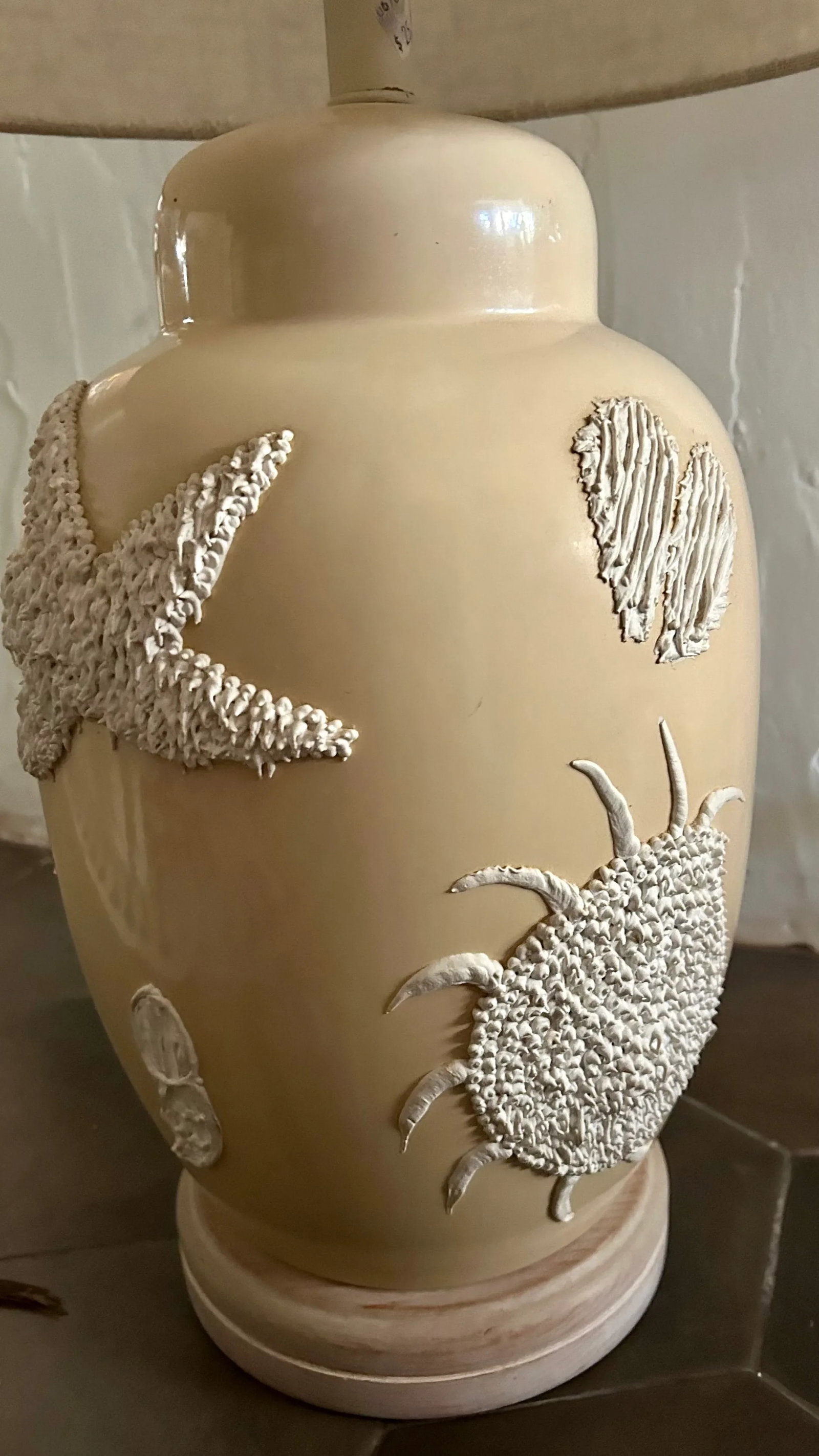 California Coastal Chic Seashell Encrusted Ginger Lamp - 3