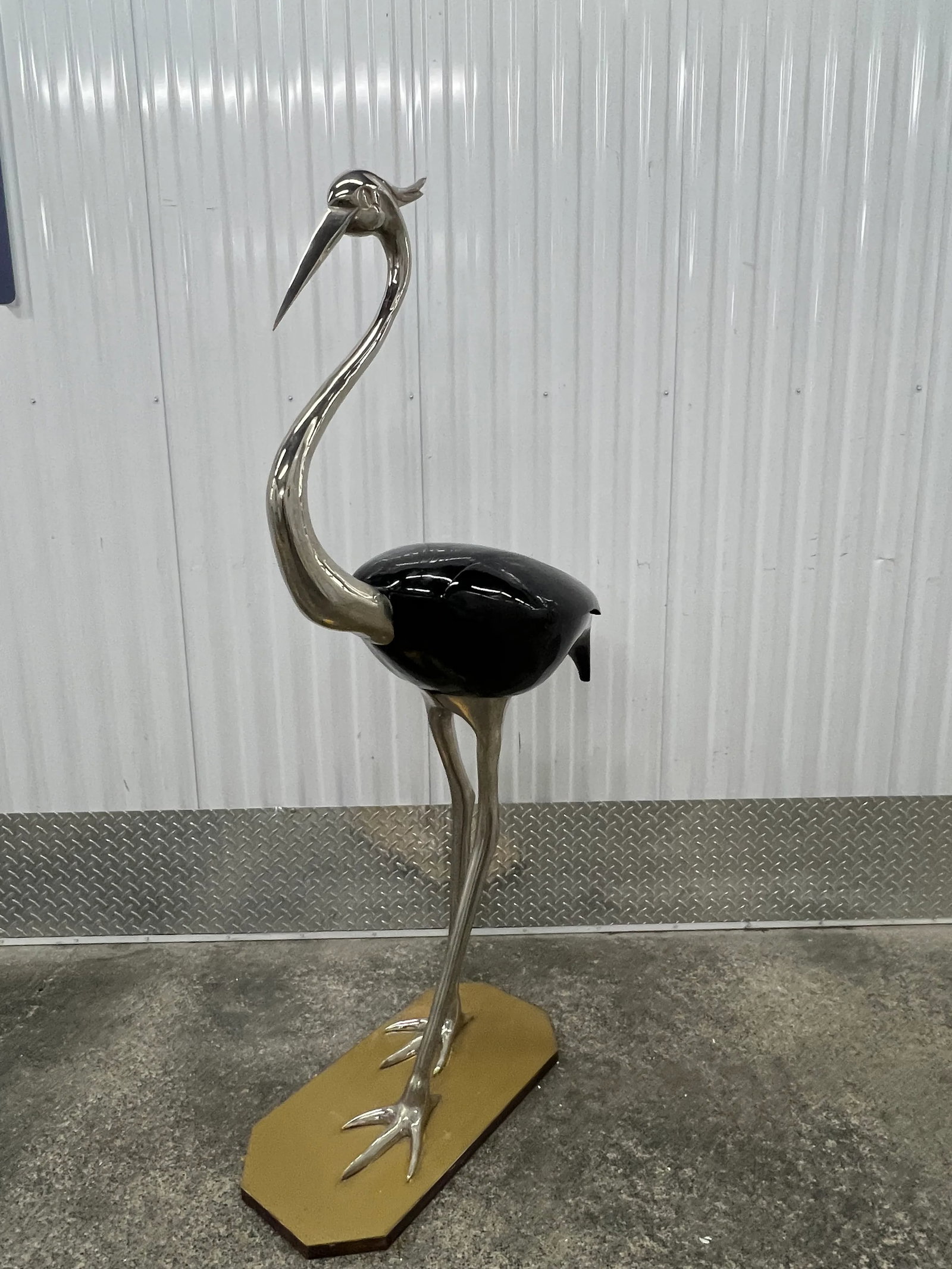 French 1970's Fondica Lacquer and Metal Bird With Storage Cabinet - 7