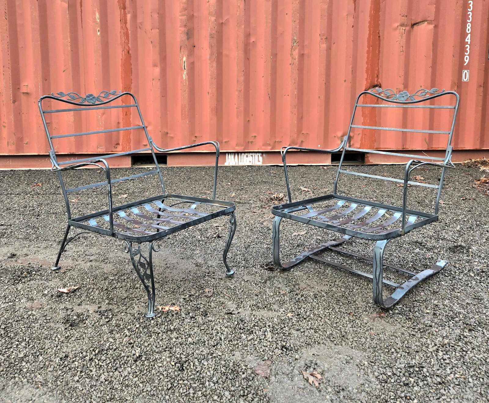 Vintage Wrought Iron Patio Chairs - Set of 2 - 2