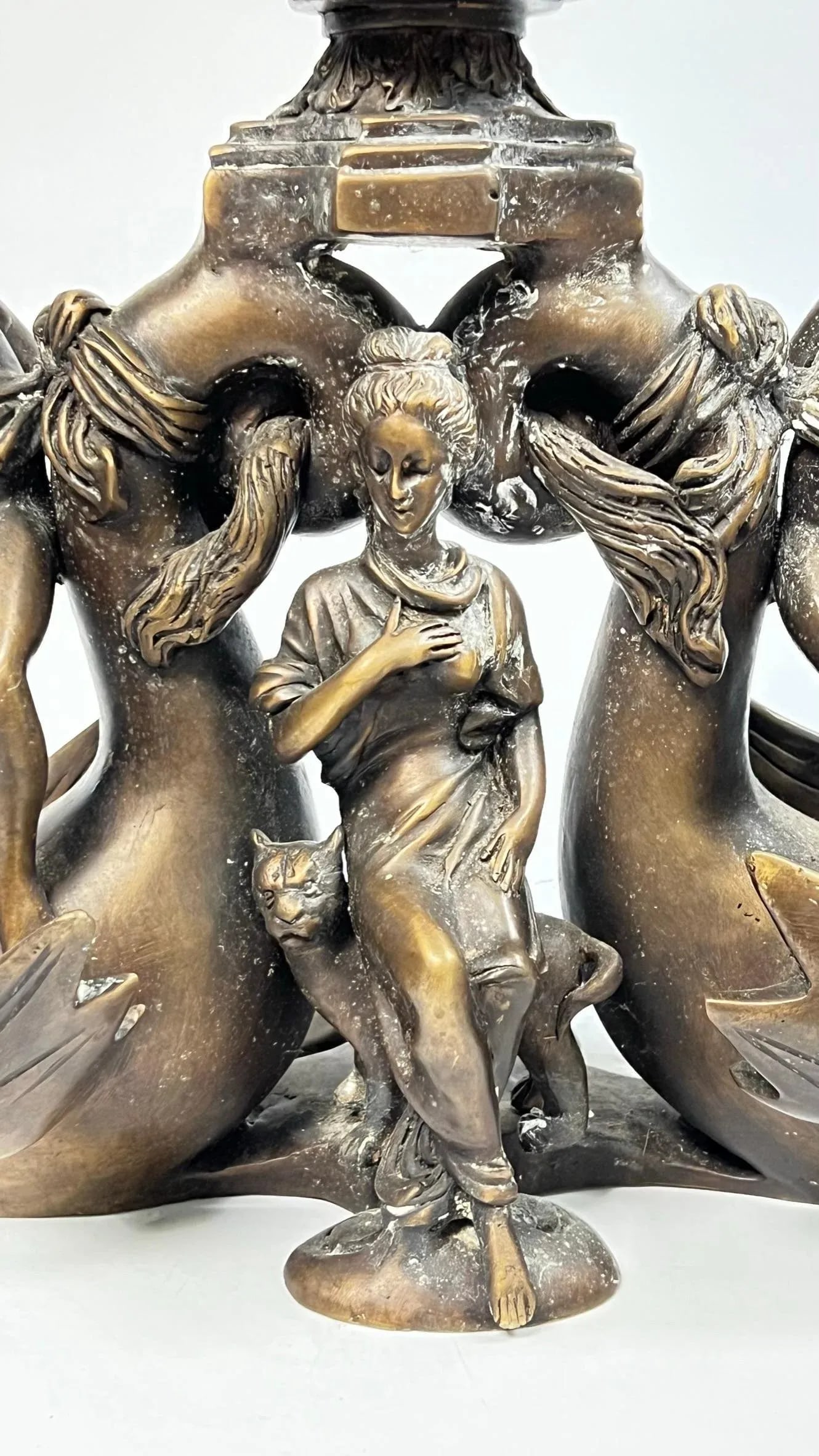 Italian Bronze Chenets in Renaissance Style - A Pair - 2