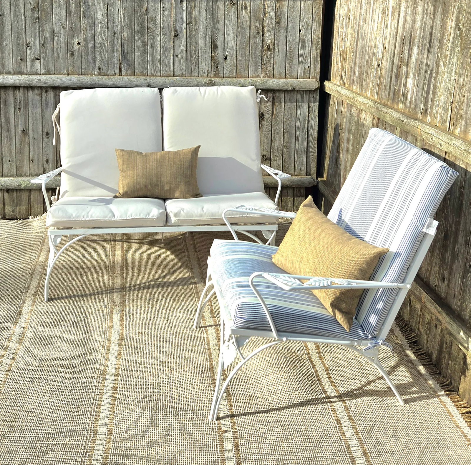 Vintage Wrought Iron Outdoor Patio Chairs - Set of 2 - 2
