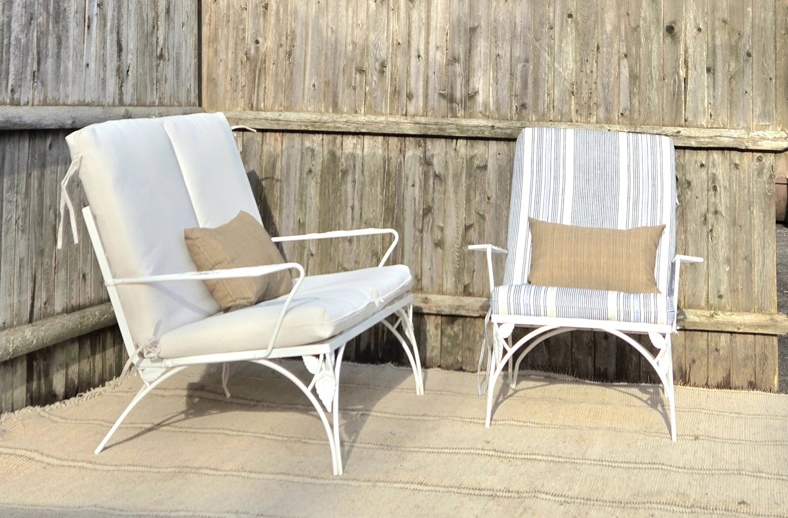 Vintage Wrought Iron Outdoor Patio Chairs - Set of 2 - 5