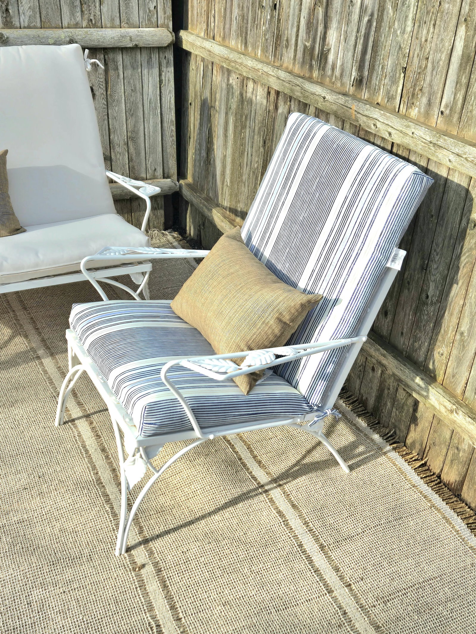 Vintage Wrought Iron Outdoor Patio Chairs - Set of 2 - 6