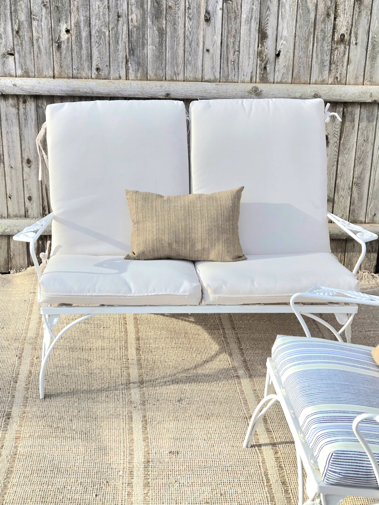 Vintage Wrought Iron Outdoor Patio Chairs - Set of 2 - 7