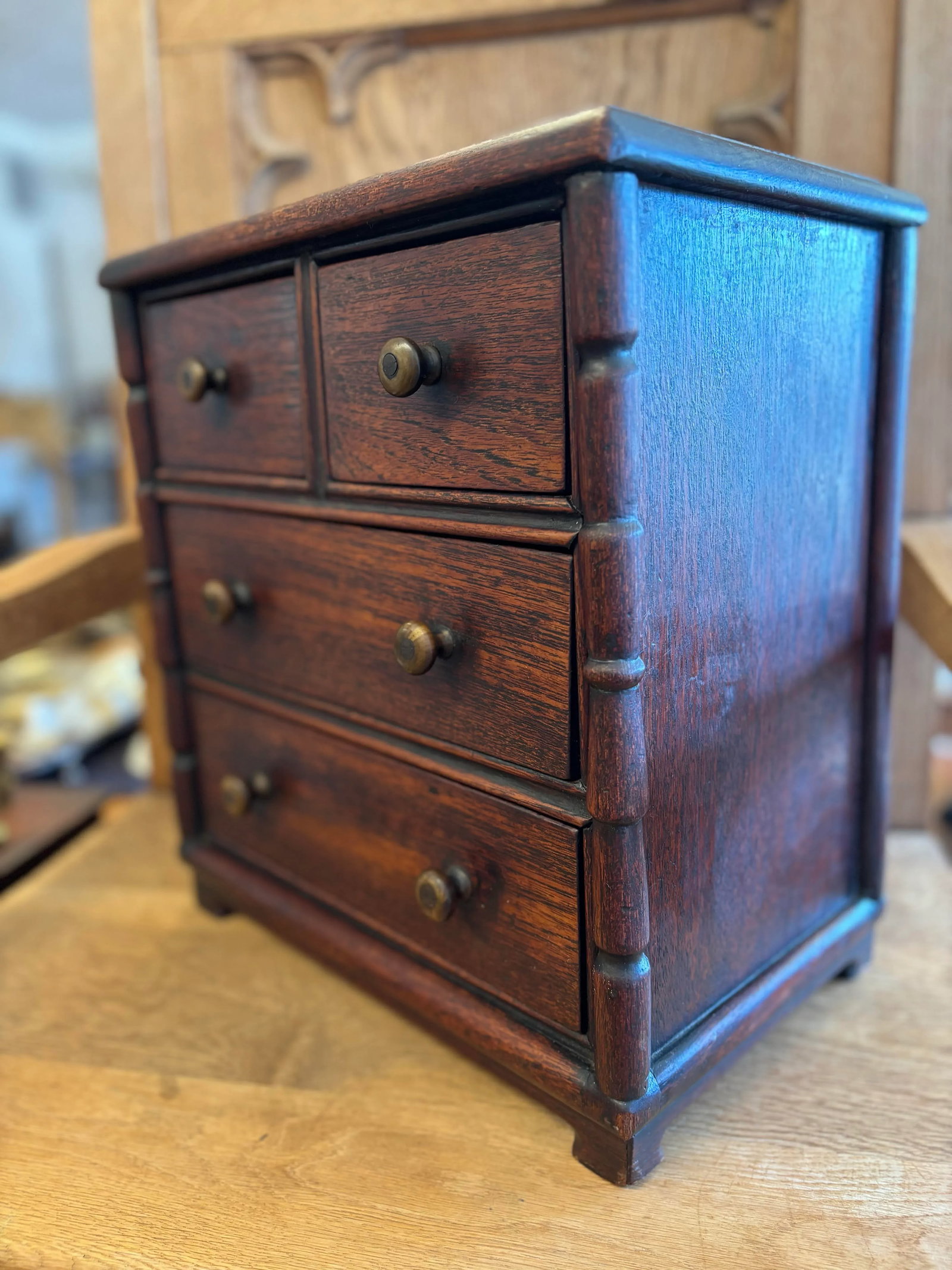 19th Century English Salesman's Sample Mahogany Chest of Drawers - 2