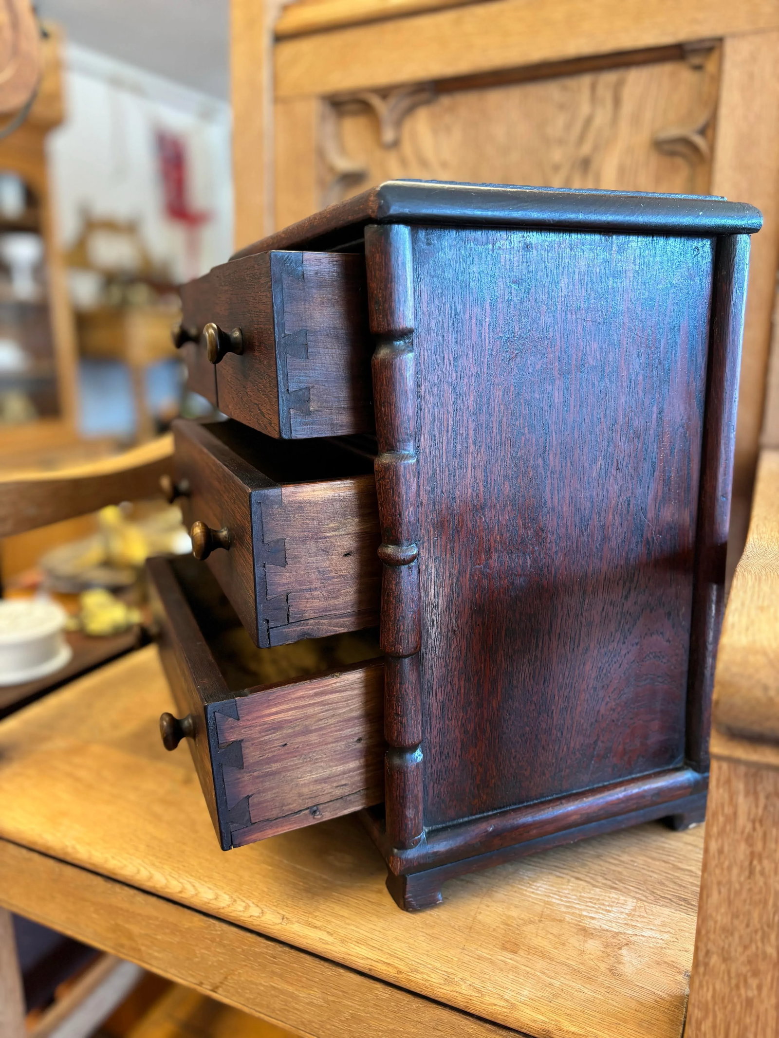 19th Century English Salesman's Sample Mahogany Chest of Drawers - 3