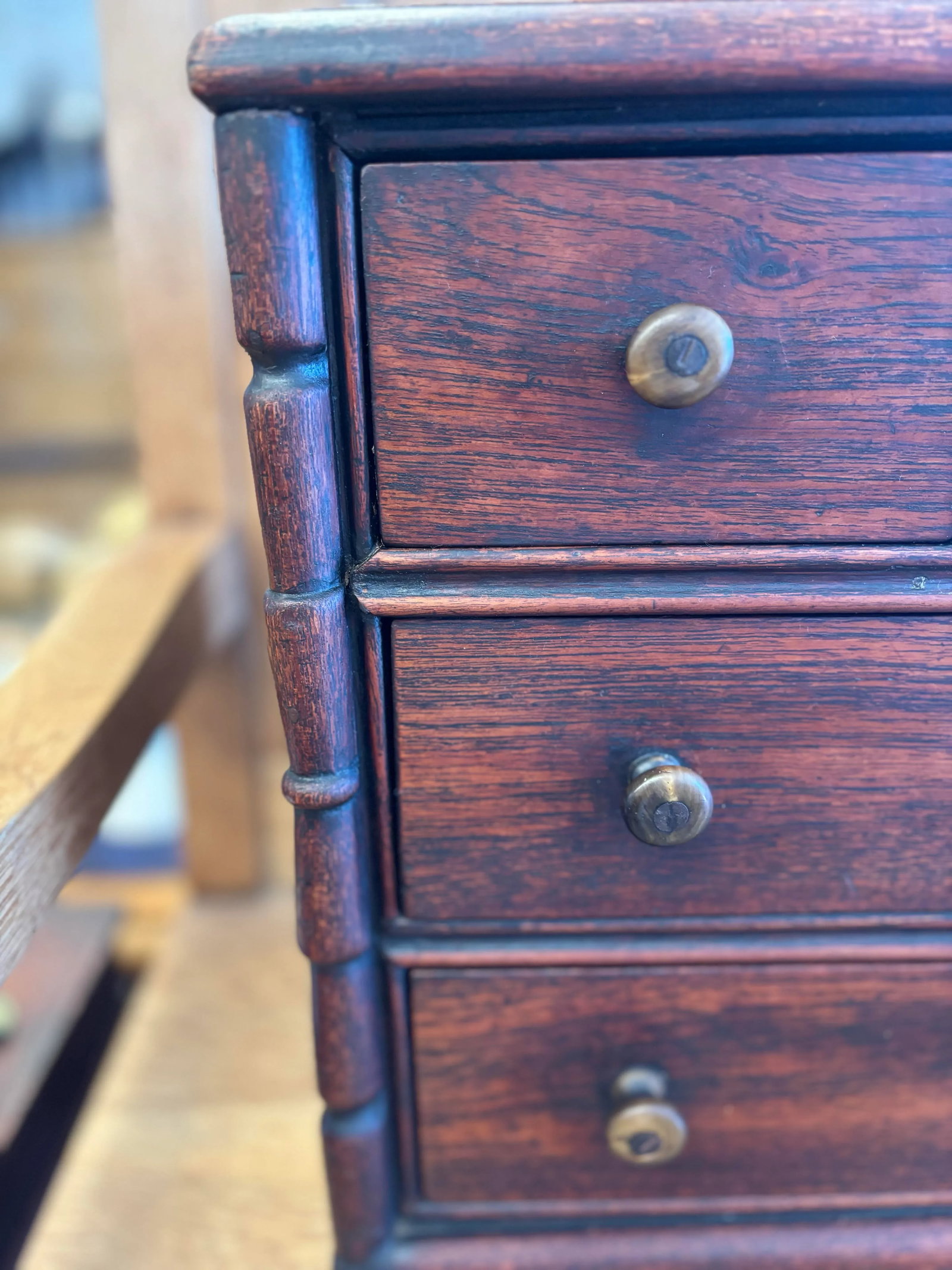 19th Century English Salesman's Sample Mahogany Chest of Drawers - 7