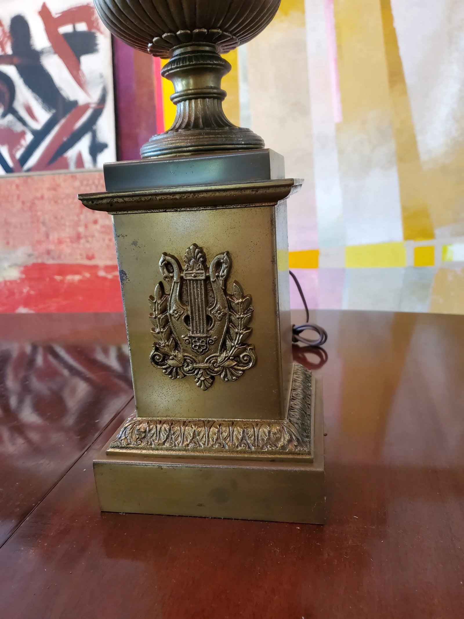 Antique Blue John Style Derbyshire Empire Lamp - 4